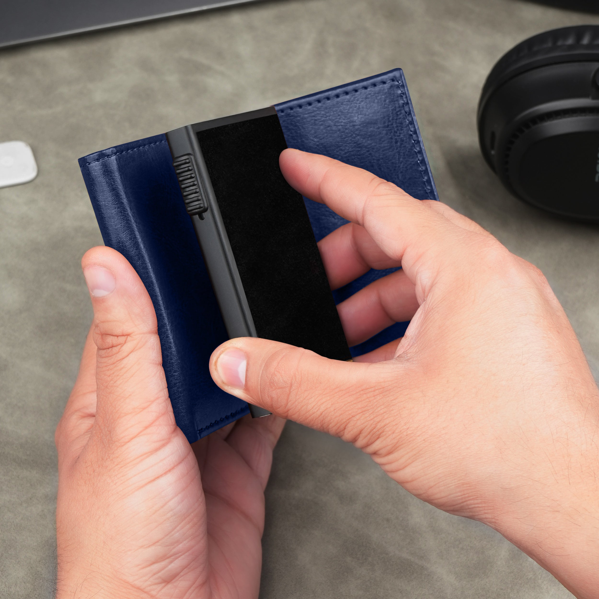 Cipher RFID-Protected Wallet With Detachable Cardholder - Blue