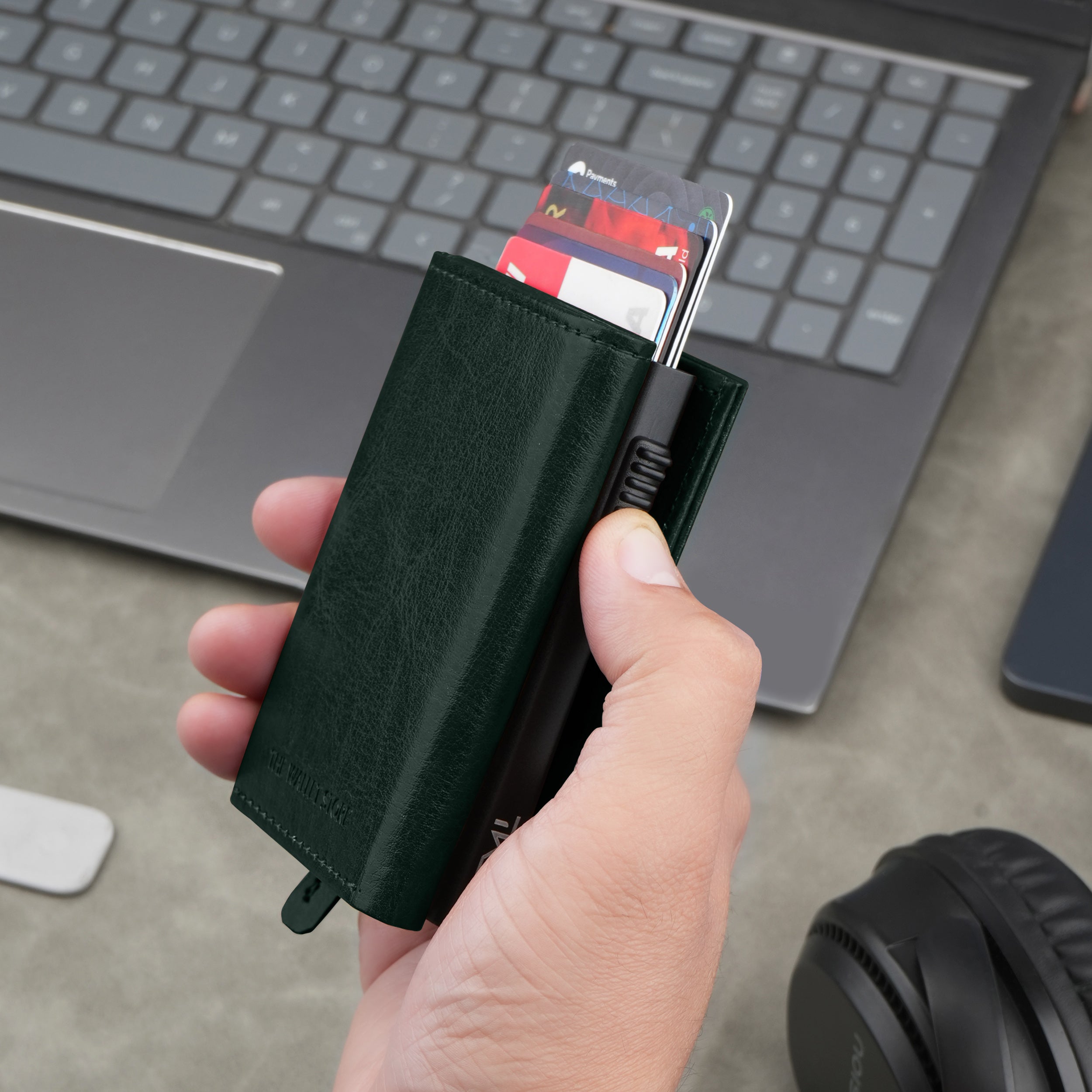Cipher RFID-Protected Wallet With Detachable Cardholder - Green