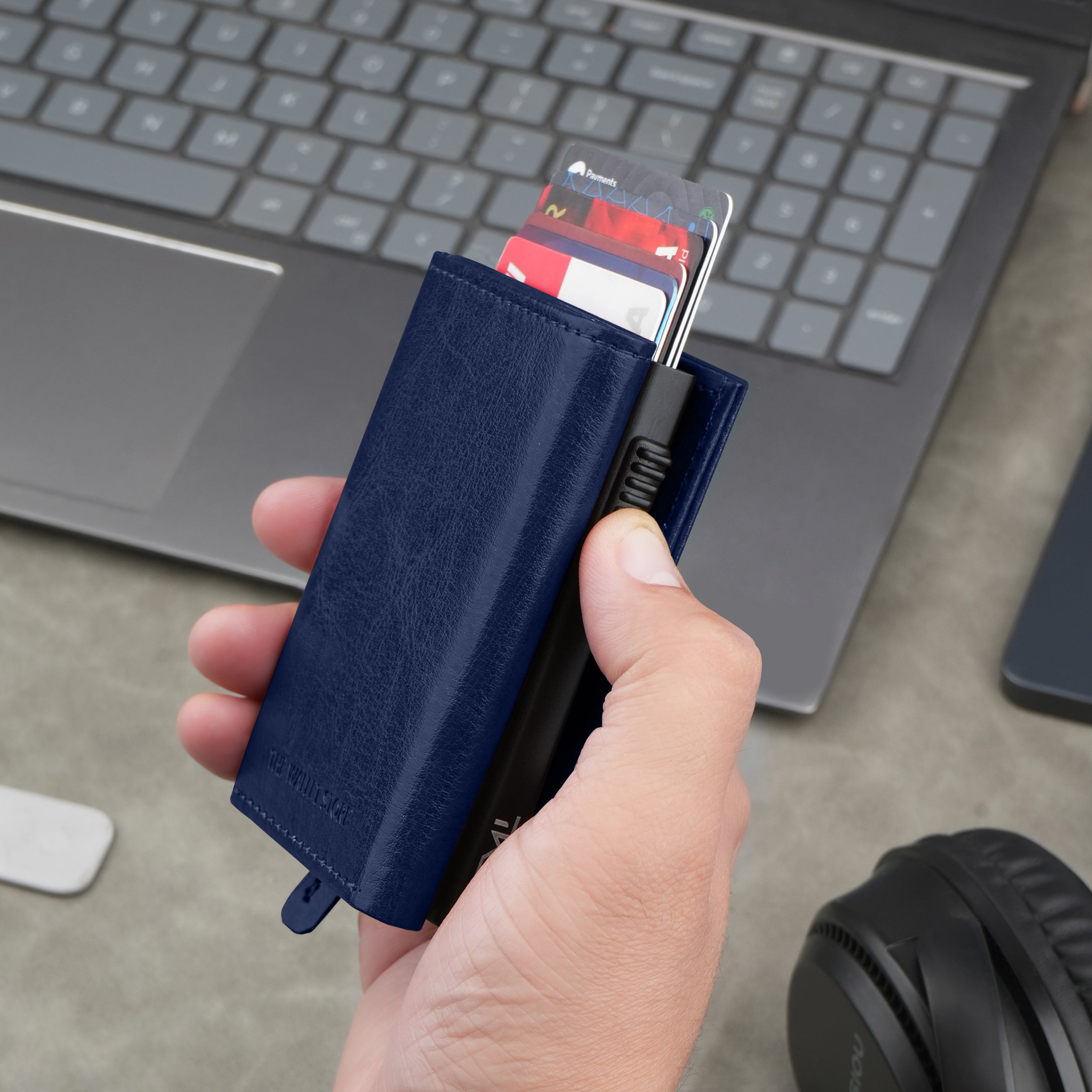 Cipher RFID-Protected Wallet With Detachable Cardholder - Blue