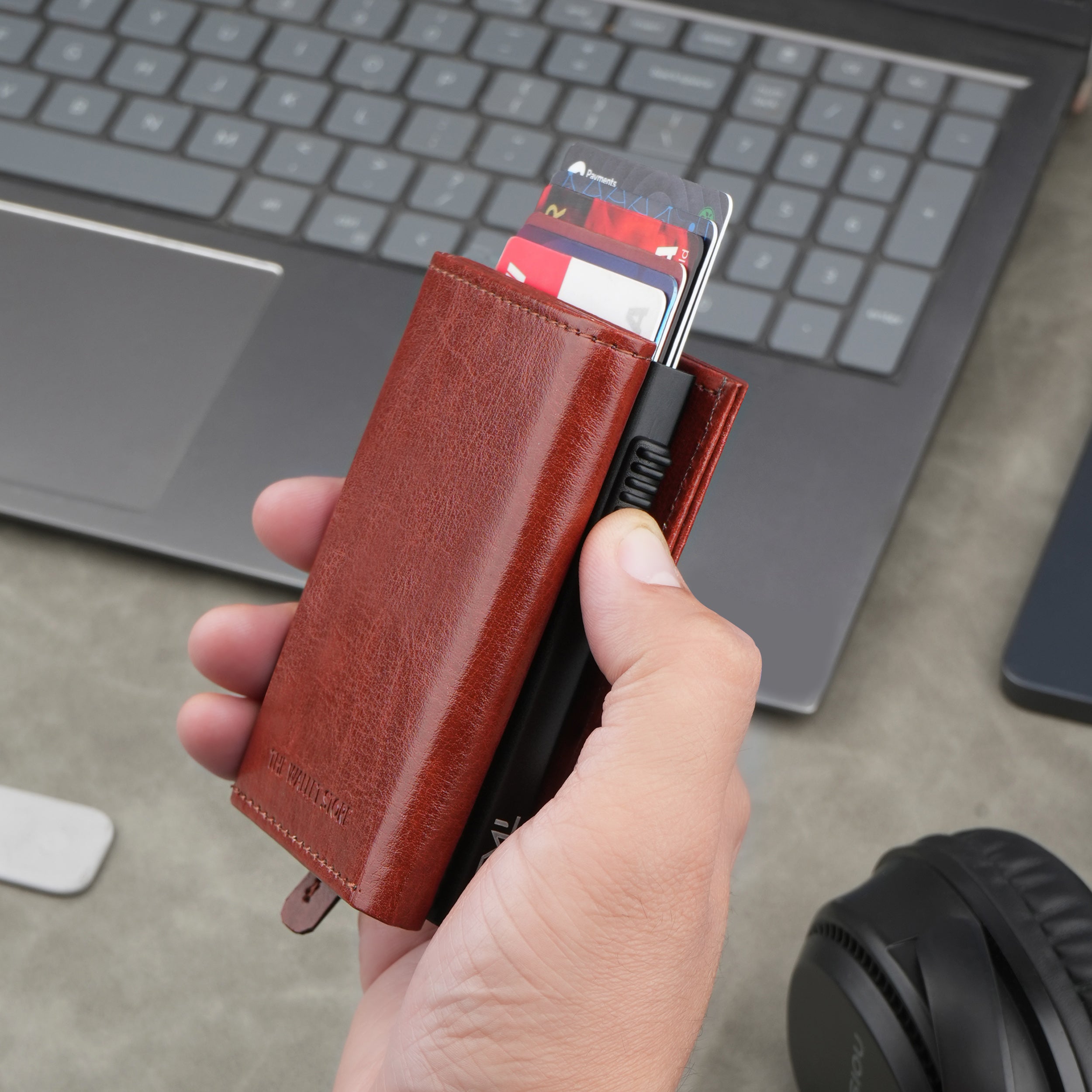 Cipher RFID-Protected Wallet With Detachable Cardholder - Tan