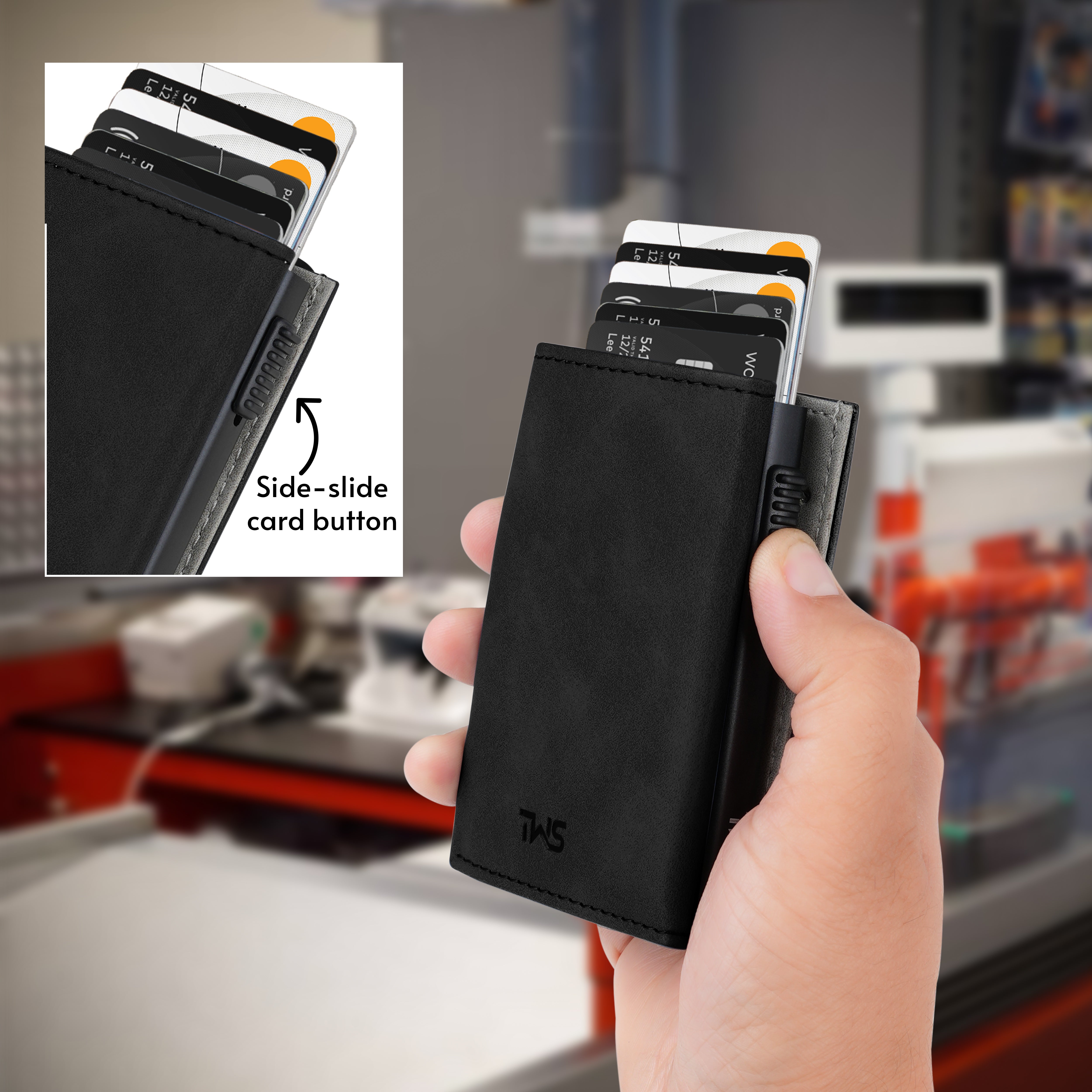 SlideX Neo RFID-Protected Dual Color Wallet Cardholder - Black