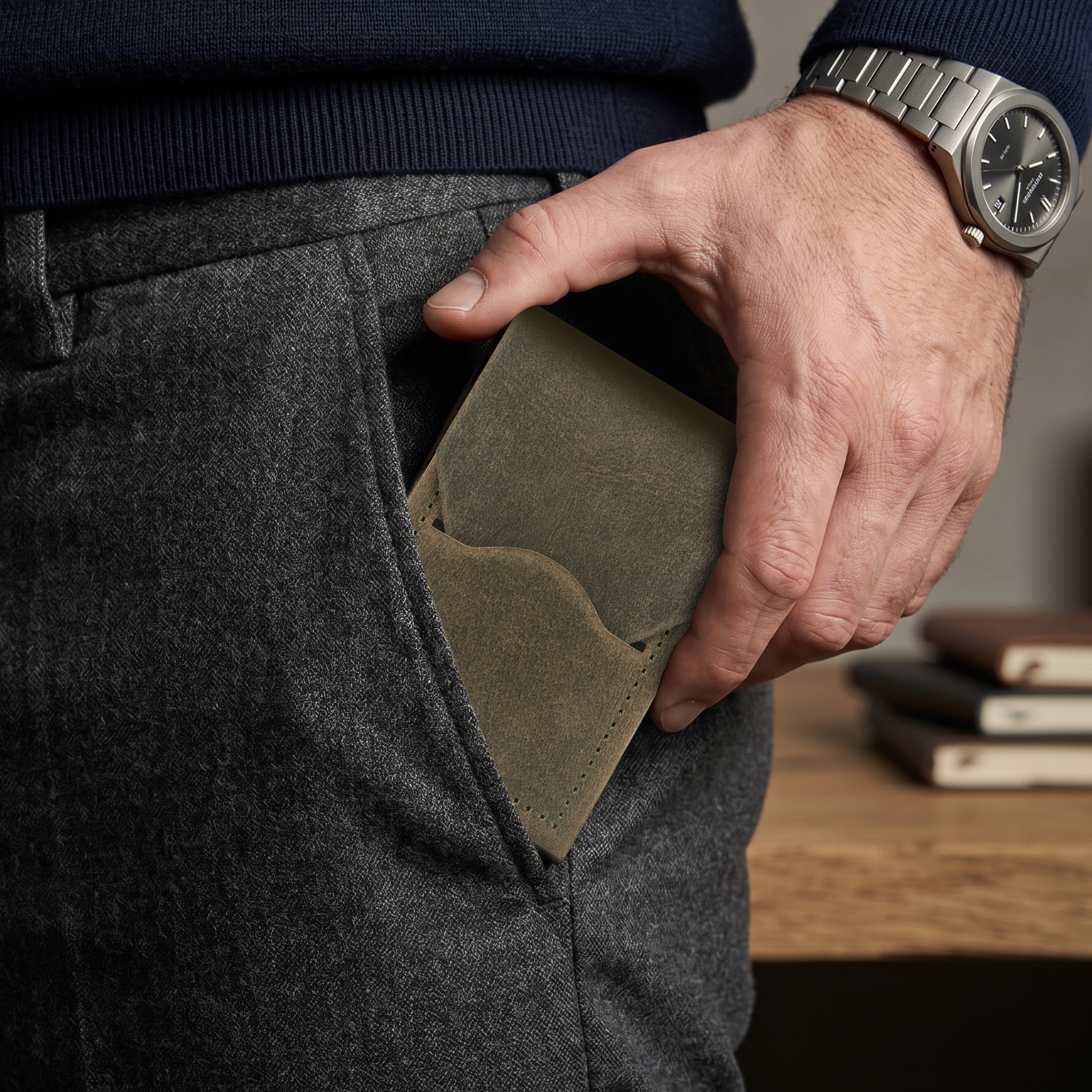 Urban Flip Genuine Leather Wallet - Green