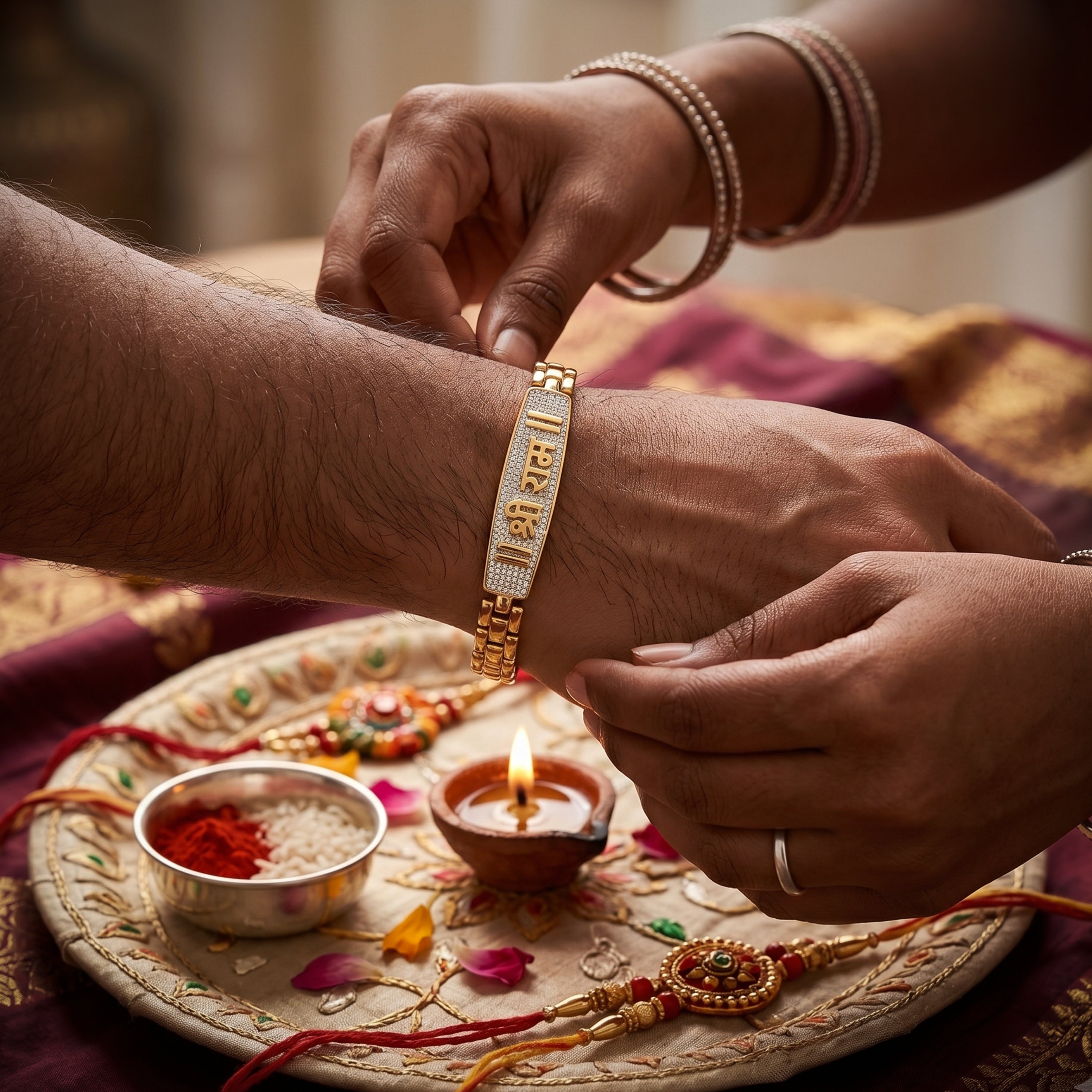Shri Ram Shakti Bracelet Rakhi - Silver
