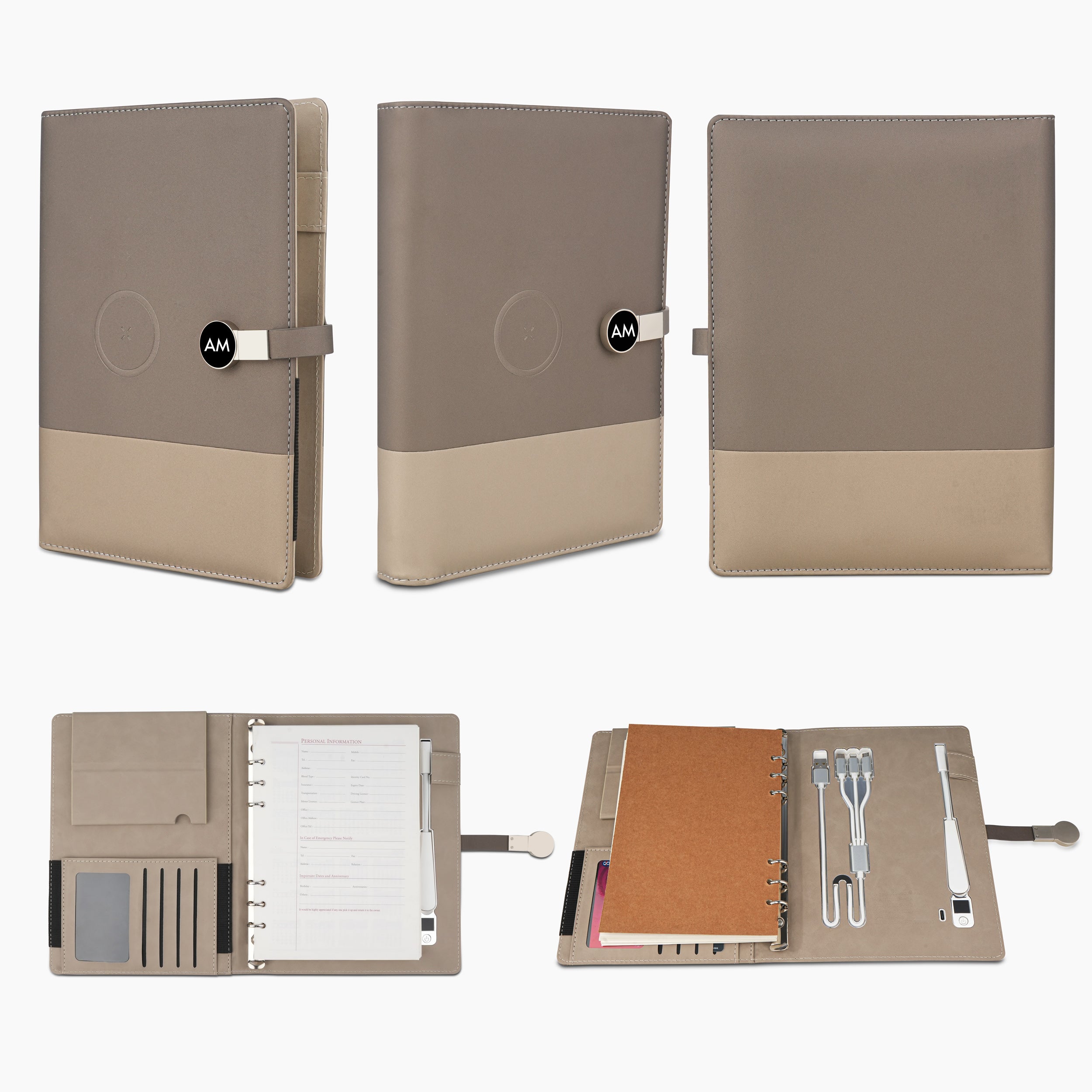 Personalized Power Scribe Diary & Pen Set With Inbuilt LED light & Wireless Charging