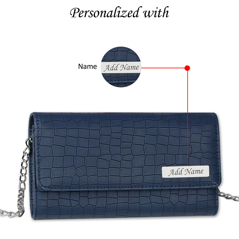 Personalized Croco Design Sling Bag With Name & Message Card