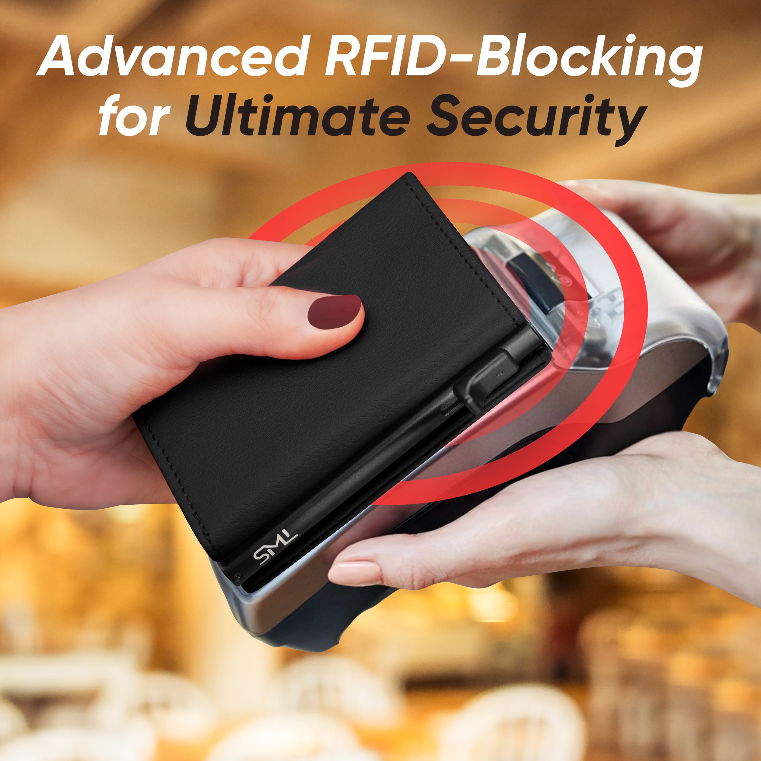 Amour Shield RFID Protection Cardholder Wallet For Women - Black