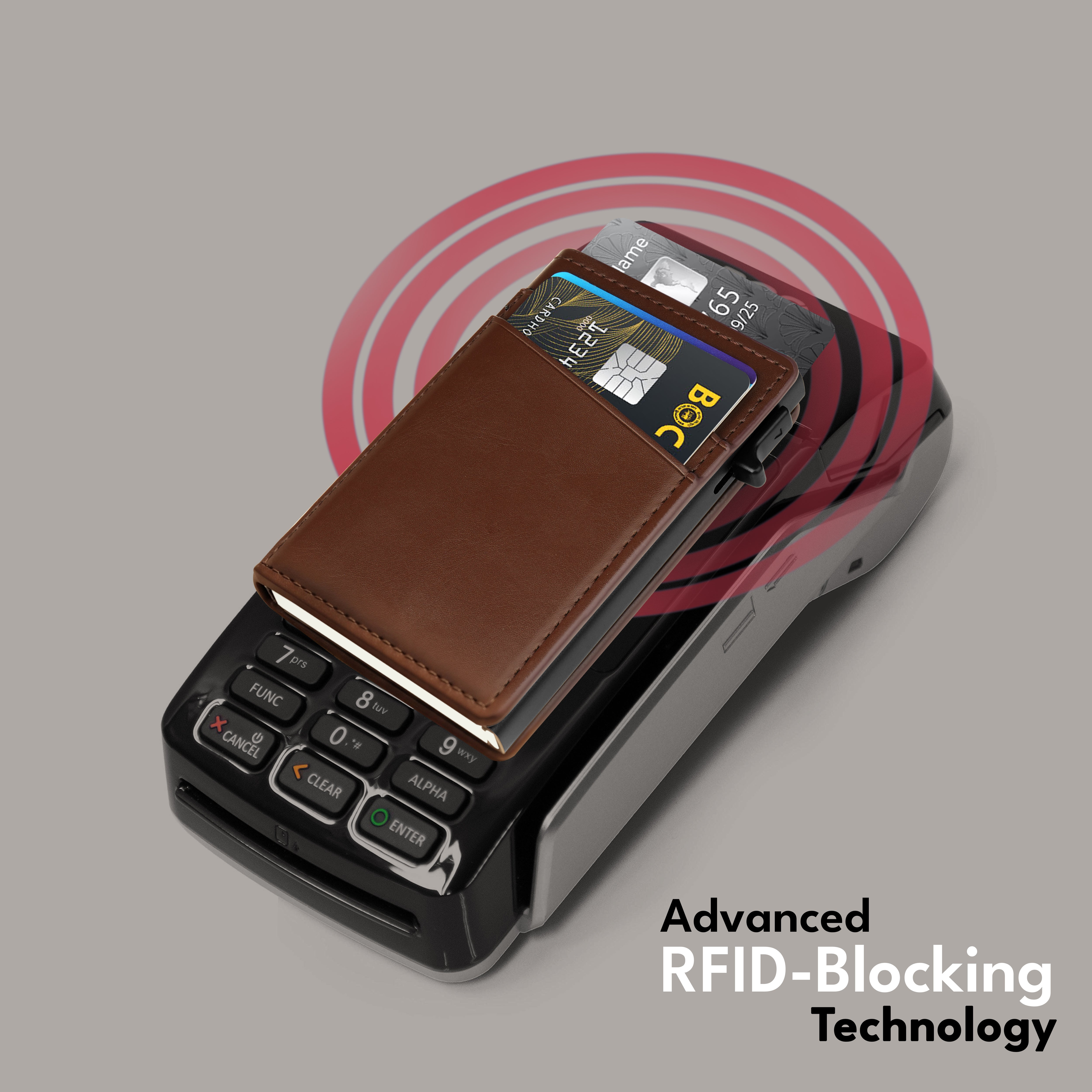 Aero Vault RFID Protected Pop-Up Cardholder - Brown