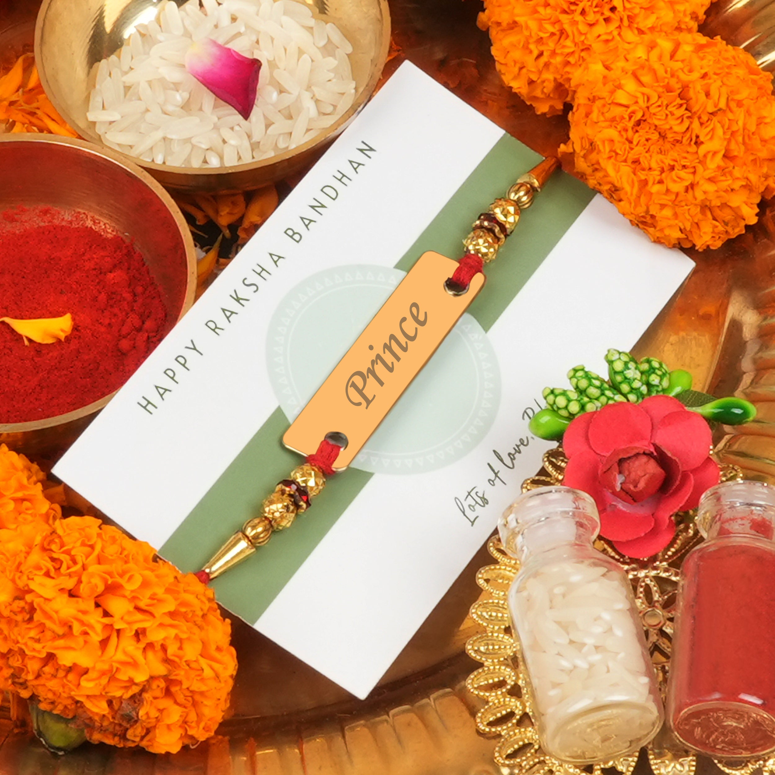Personalized Regal Thread Rakhi With Name