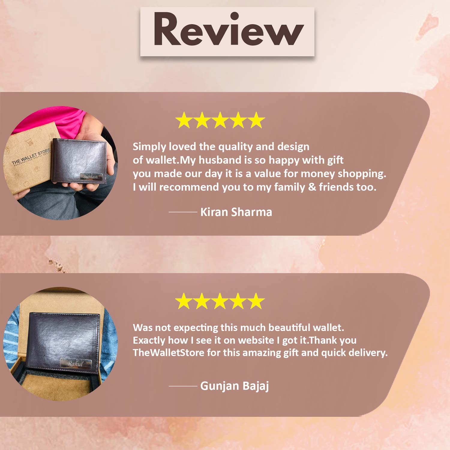 Personalized Solid Men's Leather Wallet With Name