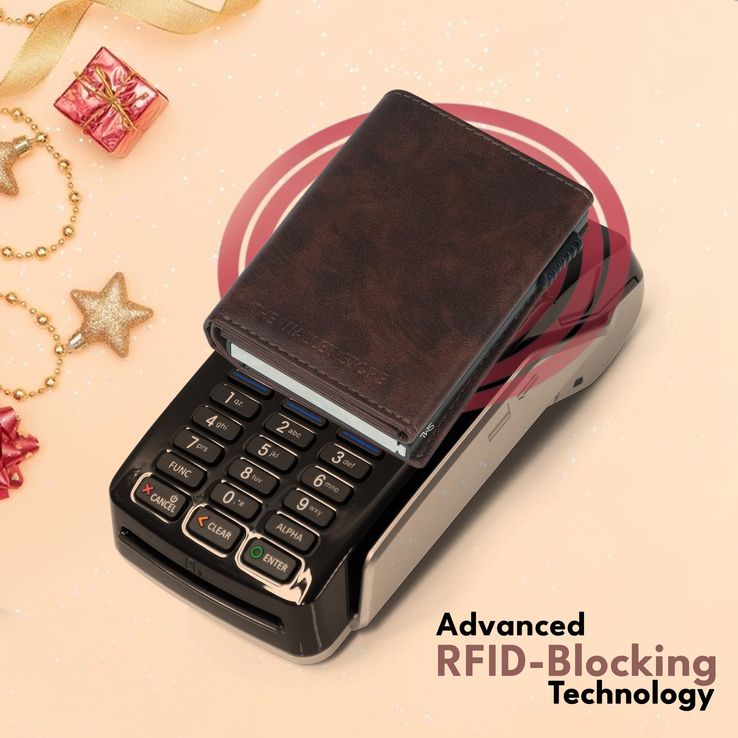 Defender RFID-Protected Wallet Cardholder Gift For Men - Brown