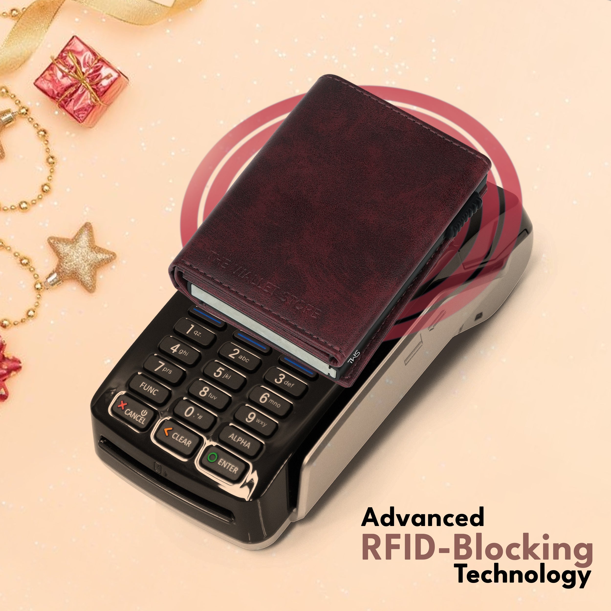 Defender RFID Protected Wallet Cardholder Gift For Men - Wine