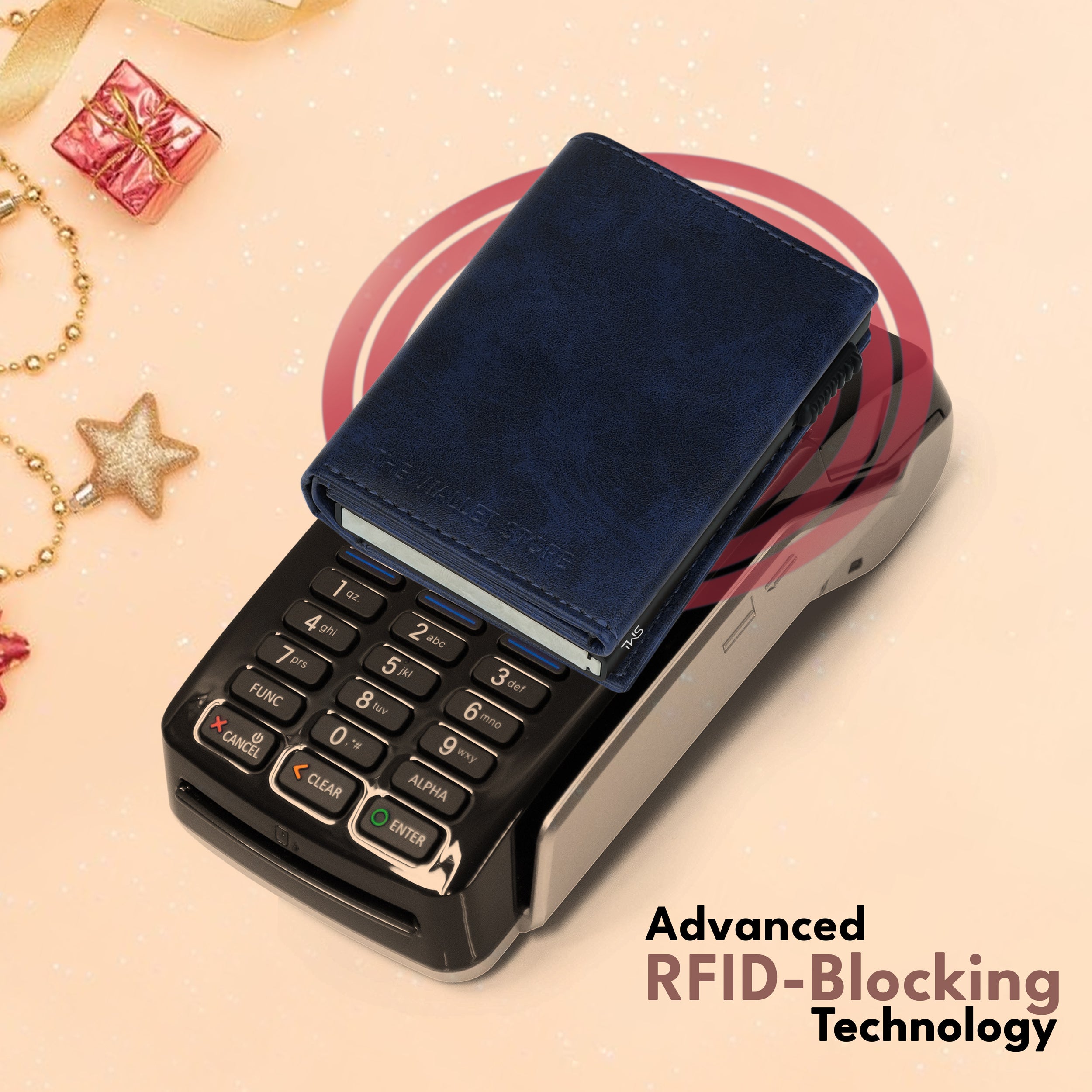 Defender RFID-Protected Wallet Cardholder Gift For Men - Blue