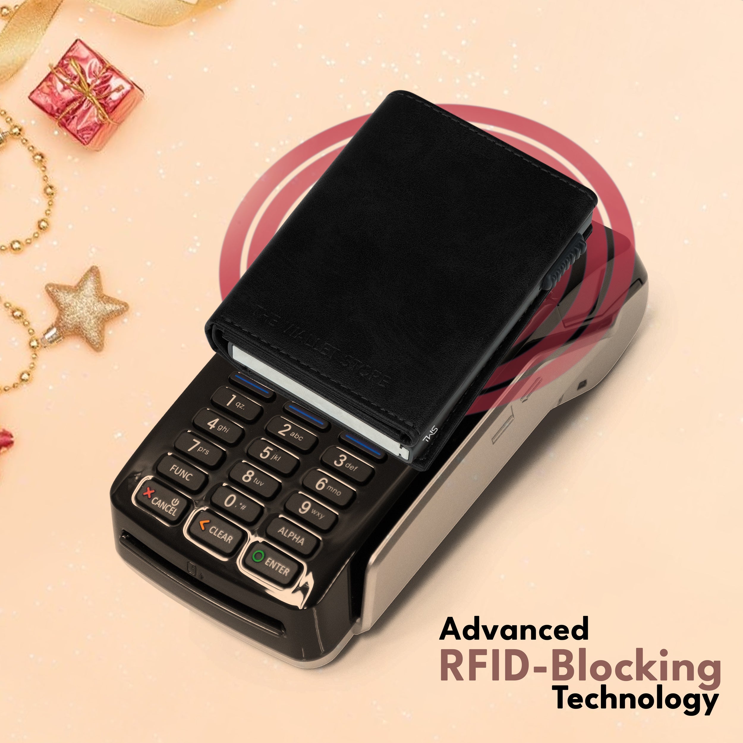 Defender RFID-Protected Wallet Cardholder Gift For Men - Black