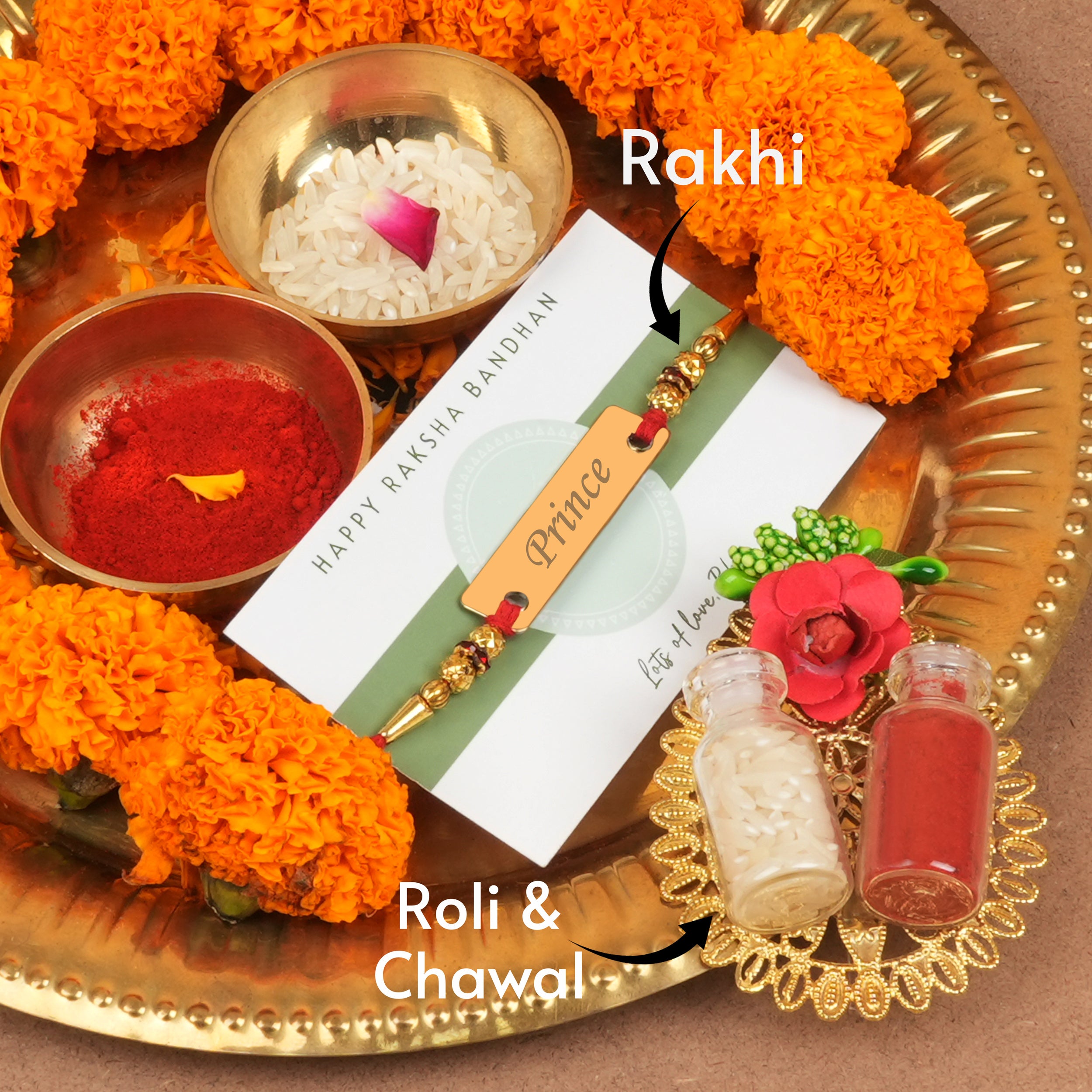 Personalized Regal Thread Rakhi With Name