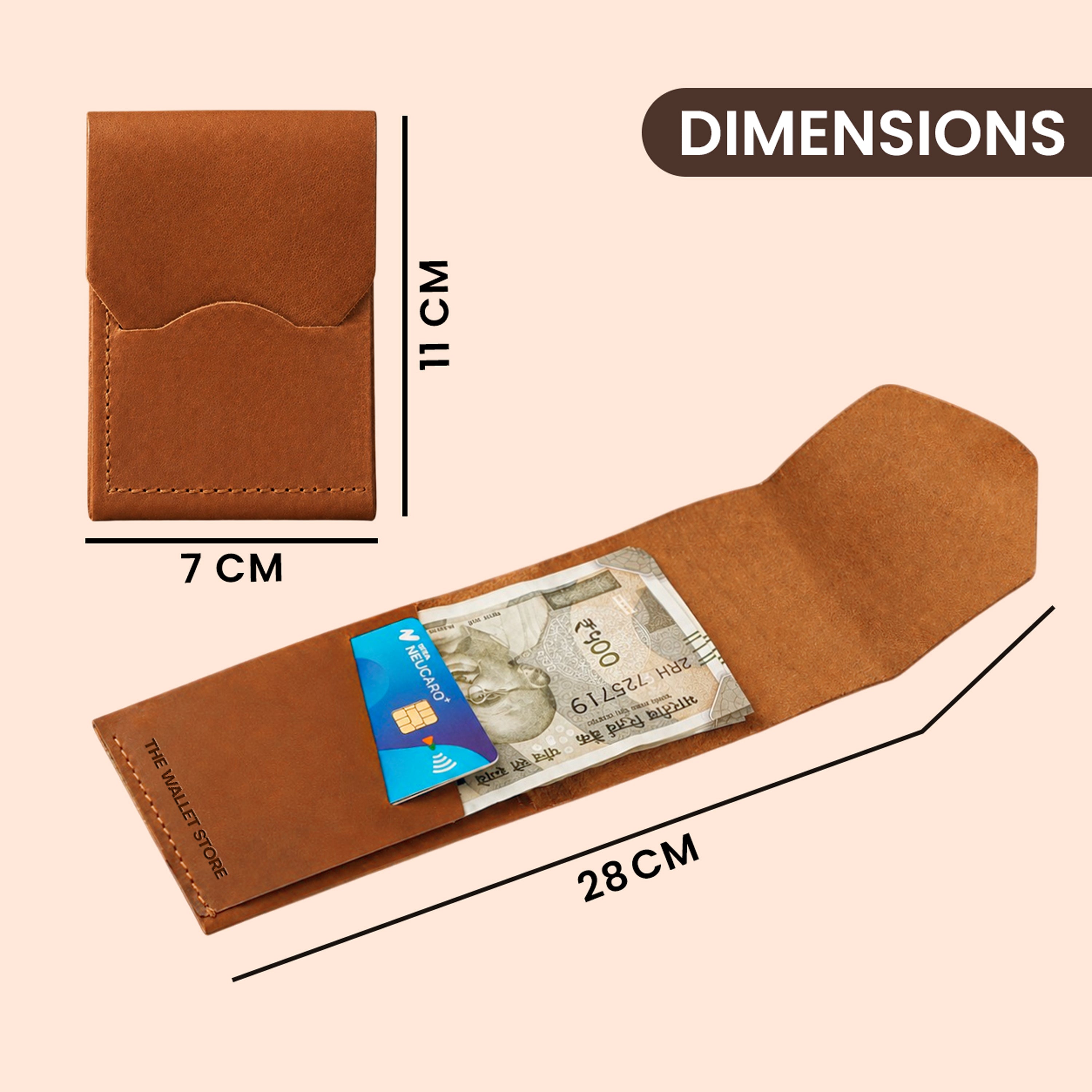 Urban Flip Genuine Leather Wallet - Tan