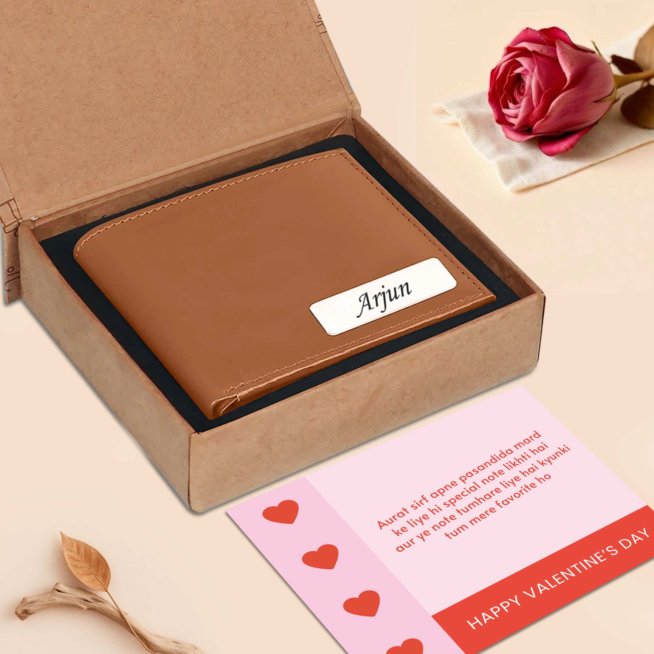 Personalized Solid Leather Wallet With Name For Men