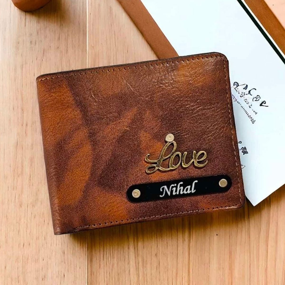 Personalized Turbo Leather Wallet With Name & Charm