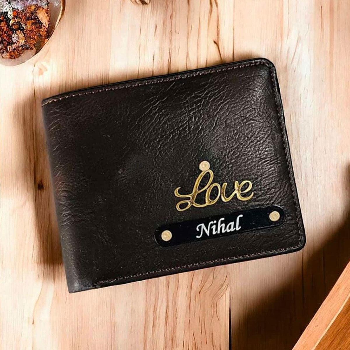 Personalized Turbo Leather Wallet With Name & Charm
