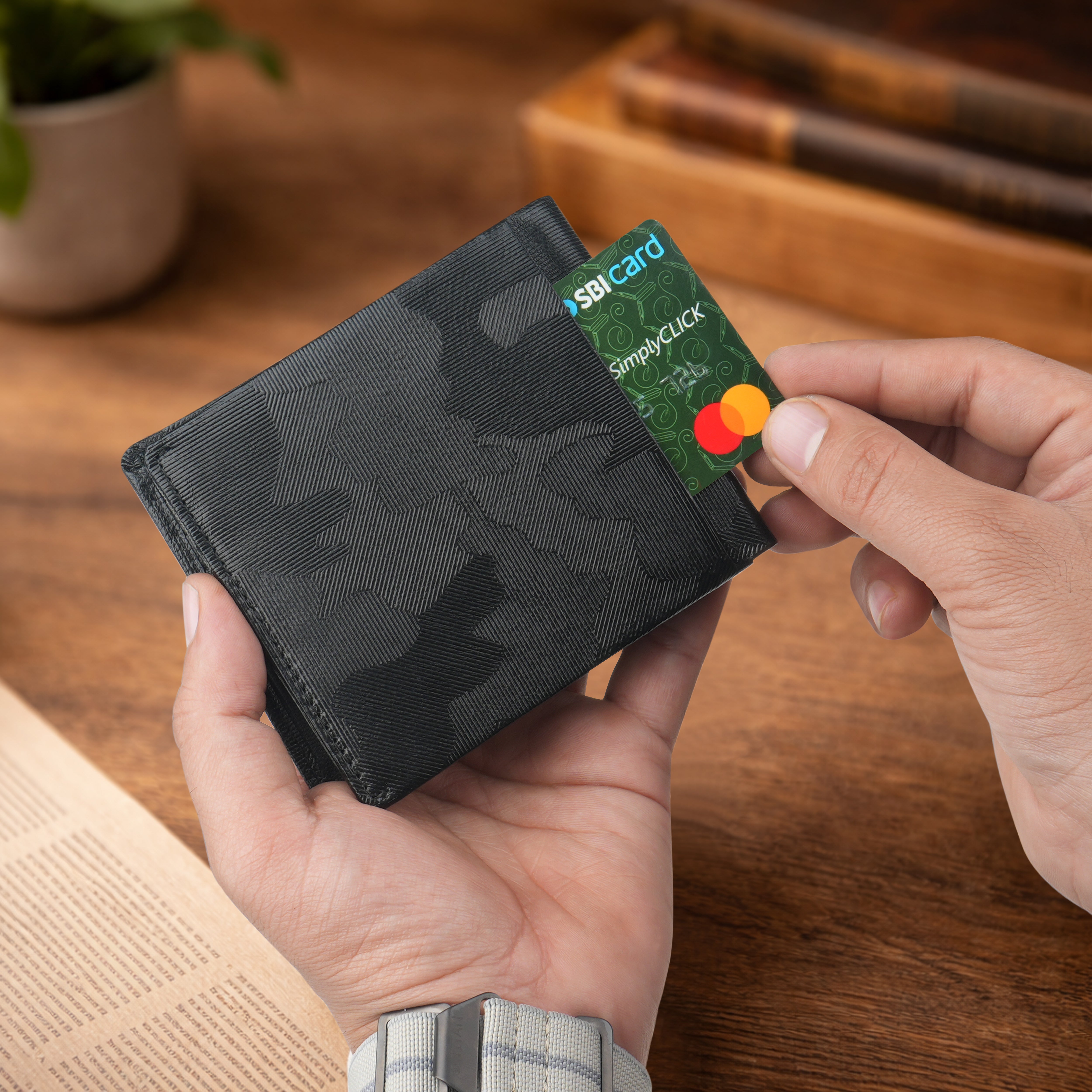 Police BerryBlack Slim Bi-Fold Leather Wallet