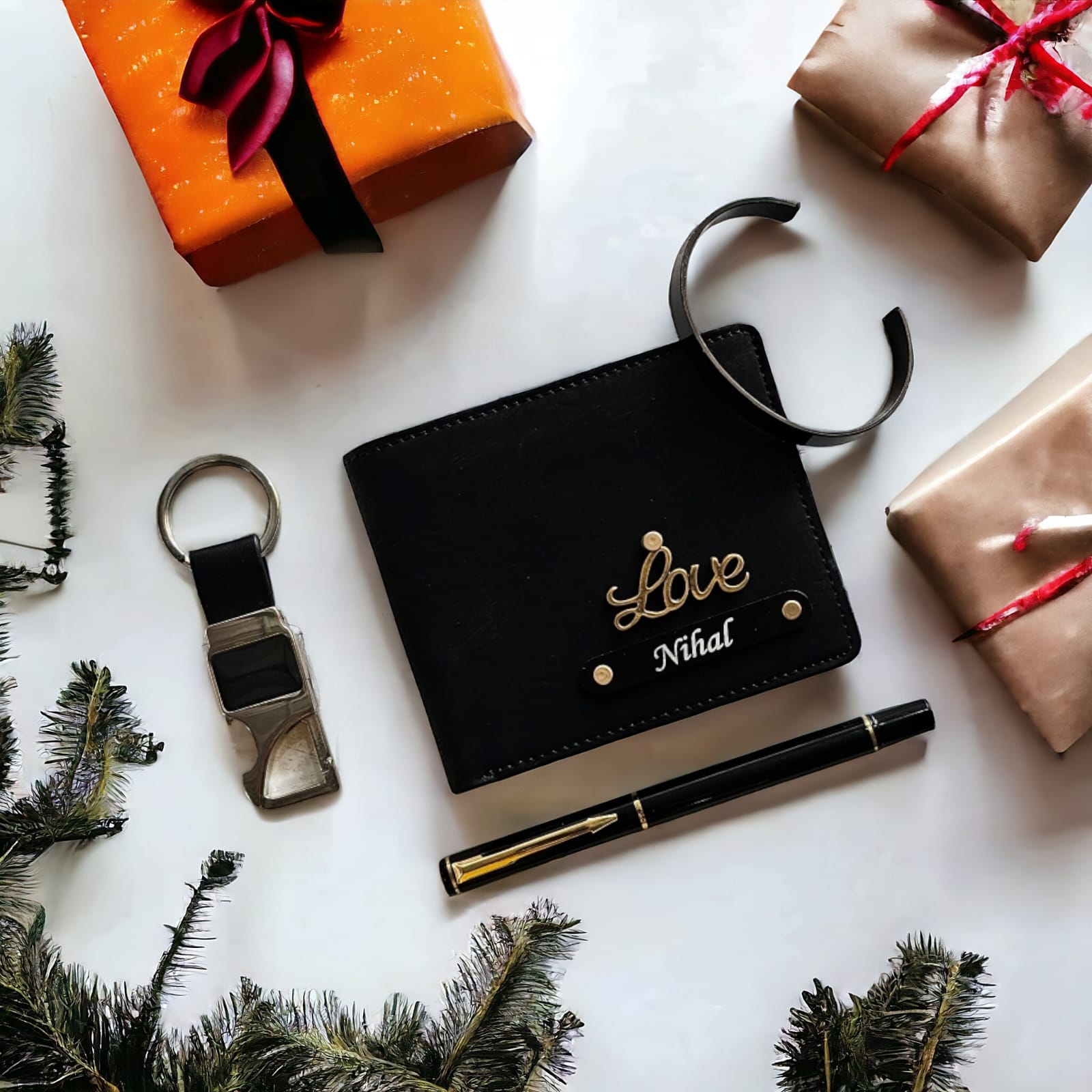 Personalized Turbo Leather Valentine Gift Set For Men