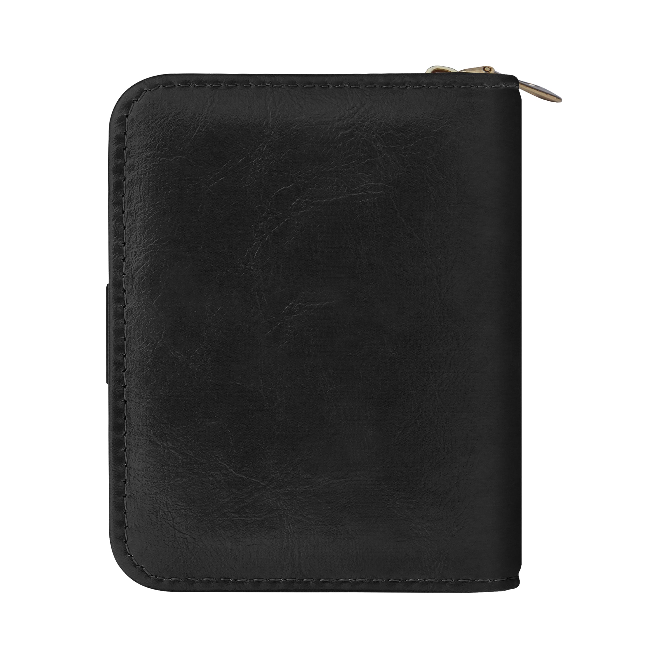 Rogue Fold Vegan Leather Zipper Wallet - Black