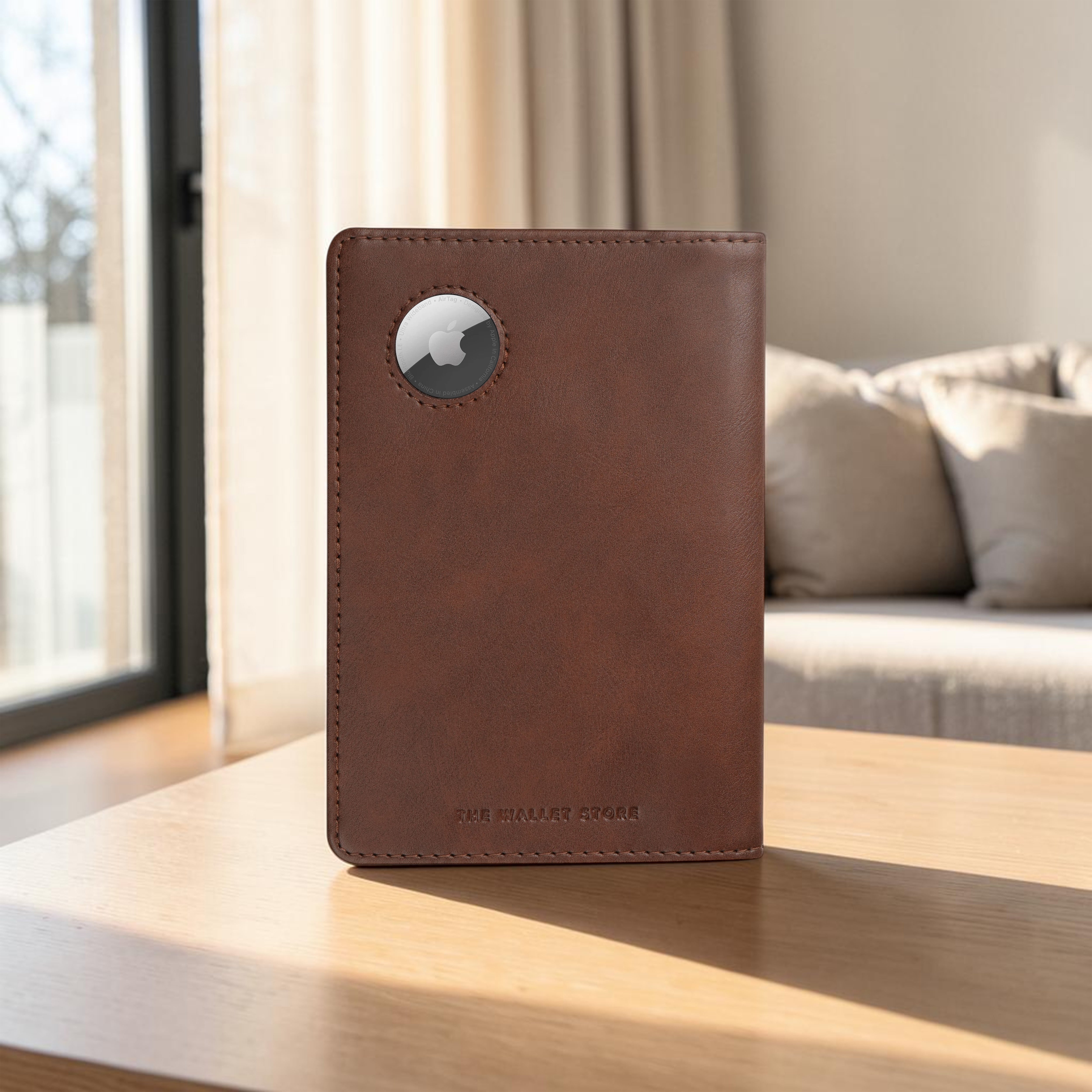 Horizon AirTag Passport Cover - Brown