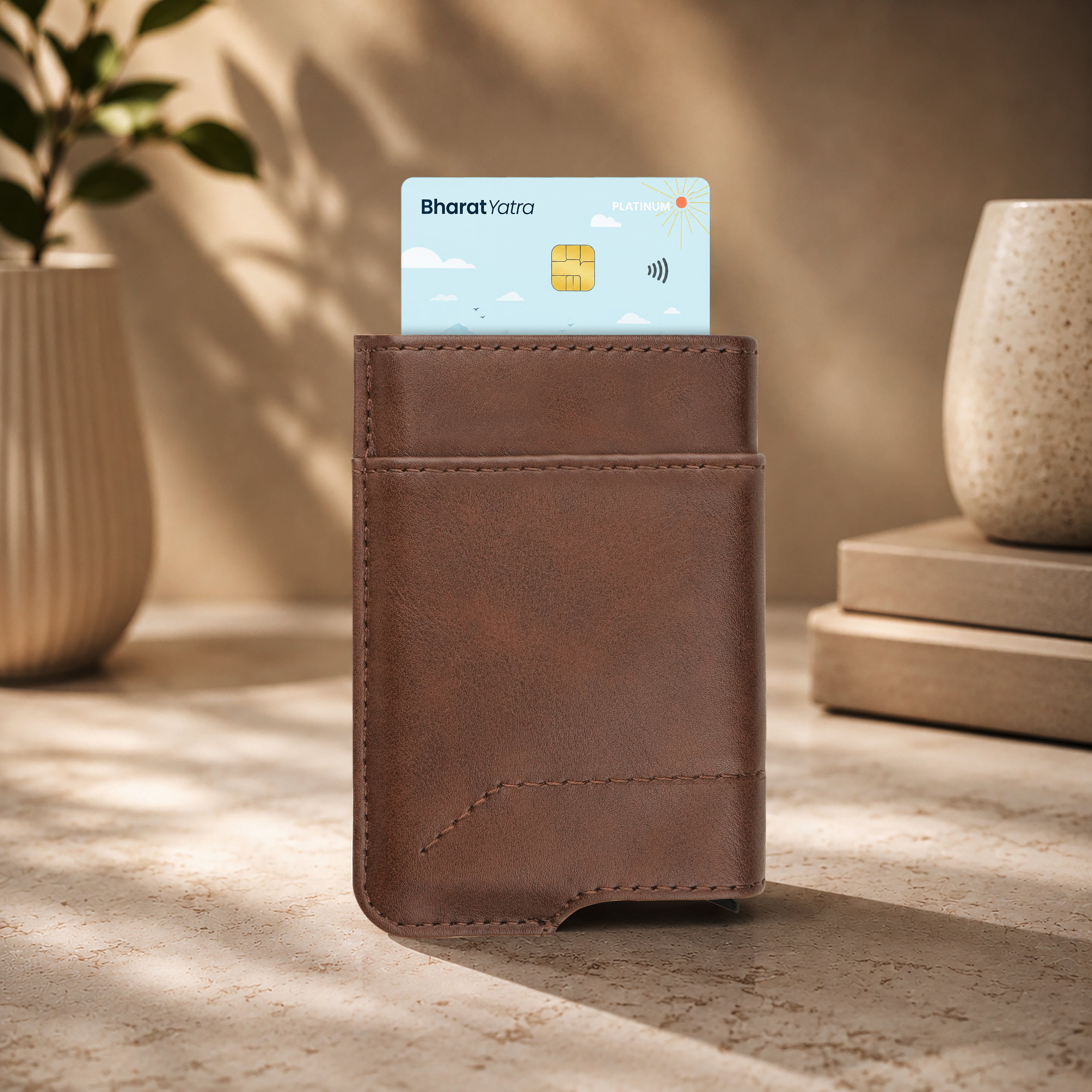 Apex RFID Protected Pop-Up Cardholder - Brown
