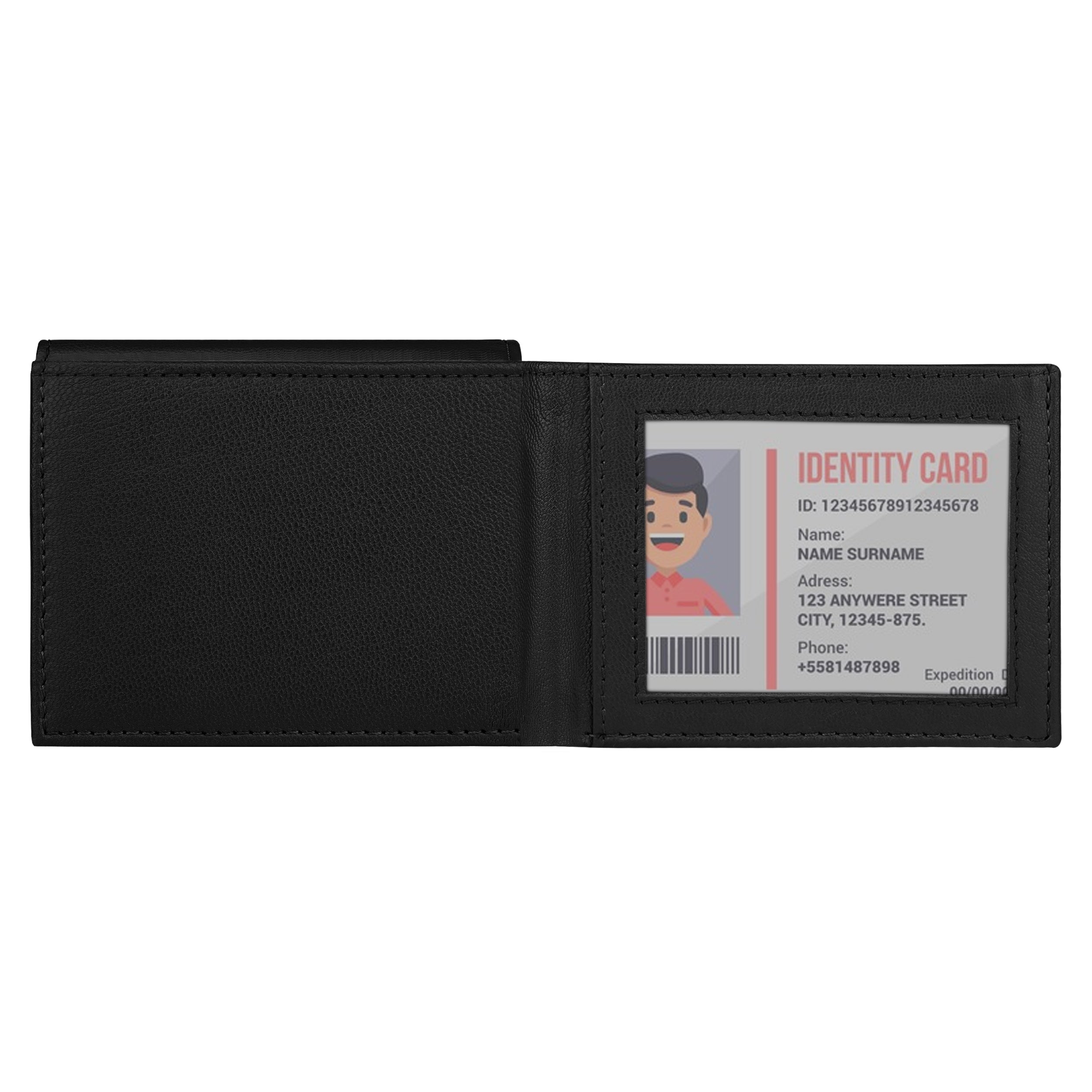 Fold Craft Genuine Leather Wallet For Men - Black