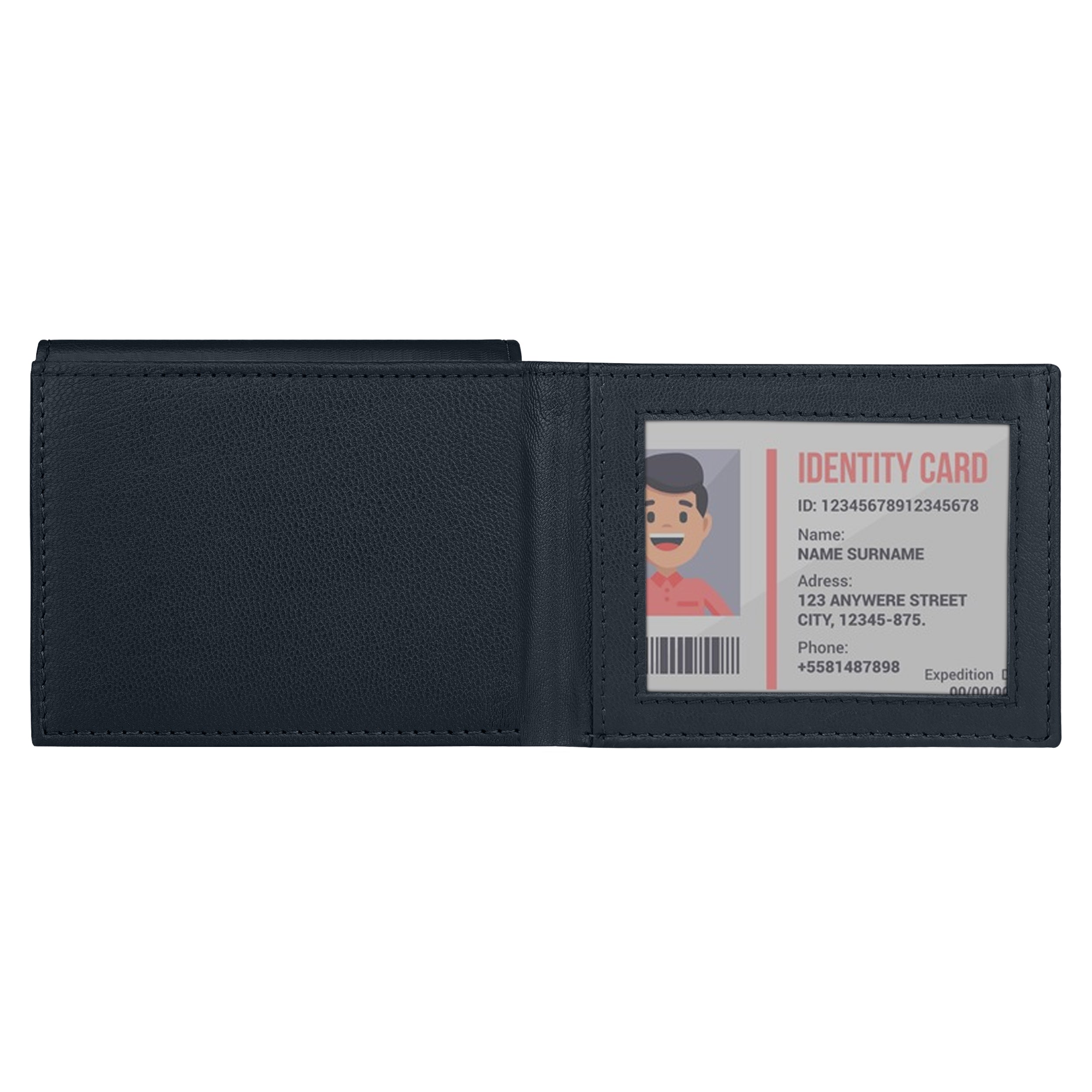 Fold Craft Genuine Leather Wallet For Men - Blue