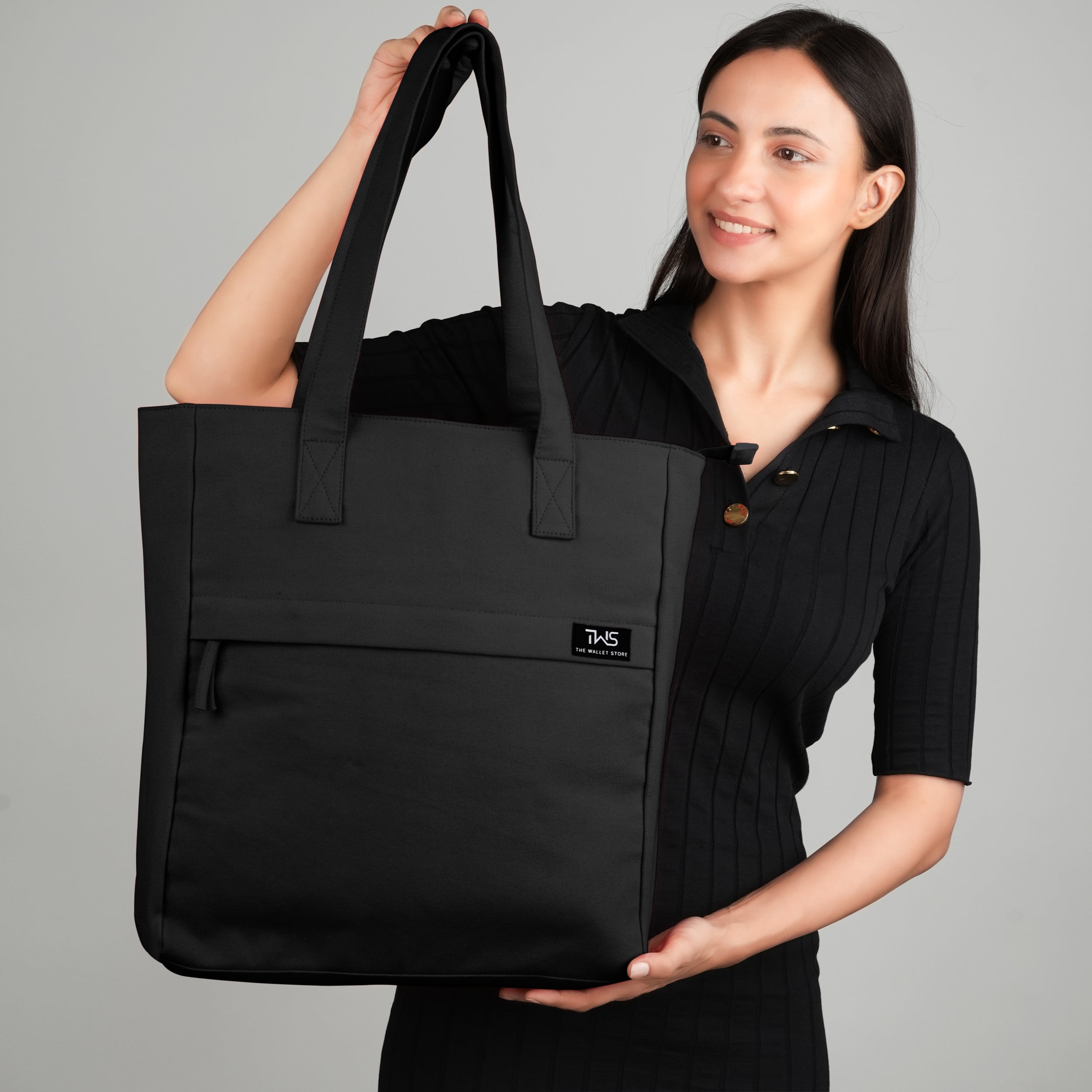 EVERYDAY VIBRANT CANVAS TOTE BAG - BLACK