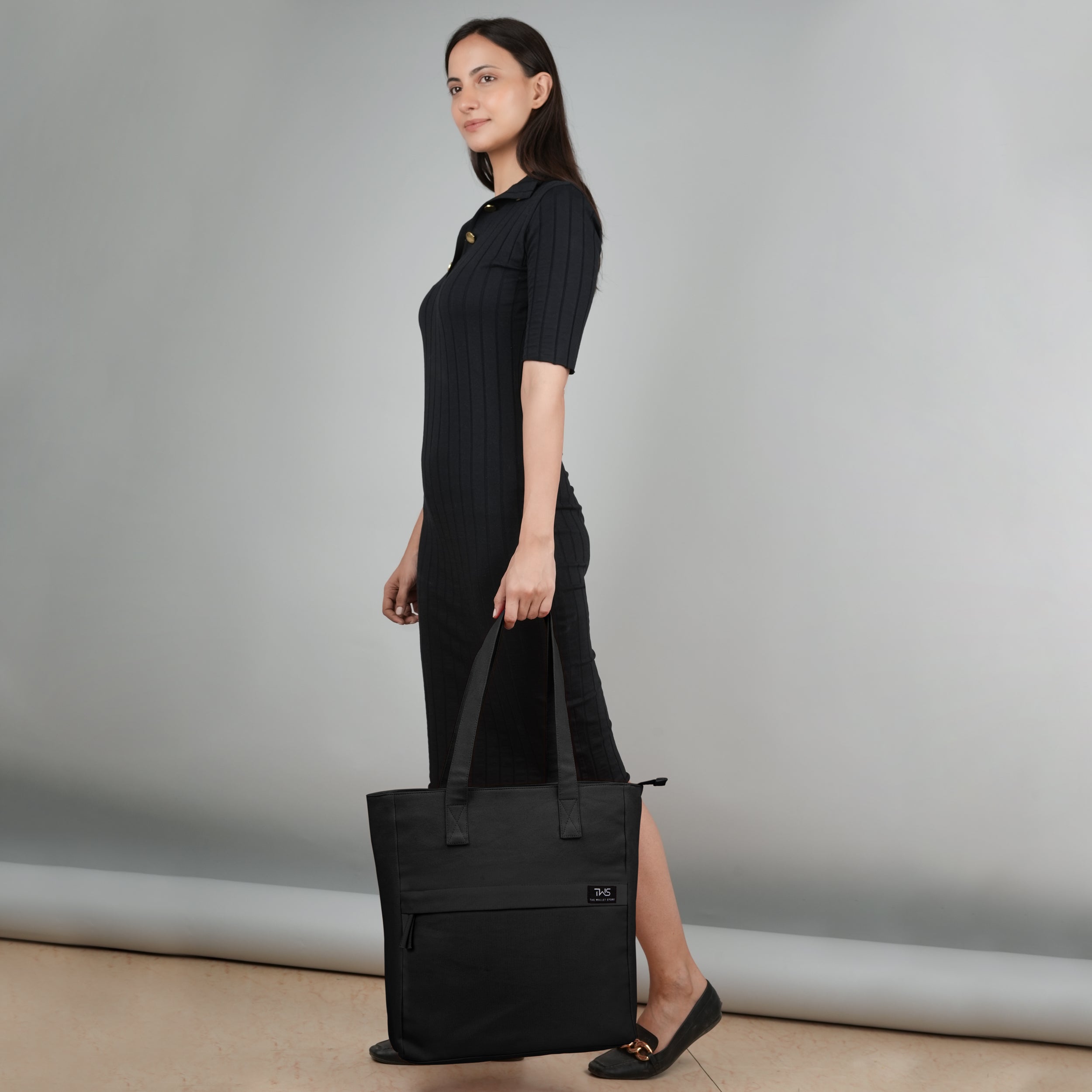 EVERYDAY VIBRANT CANVAS TOTE BAG - BLACK