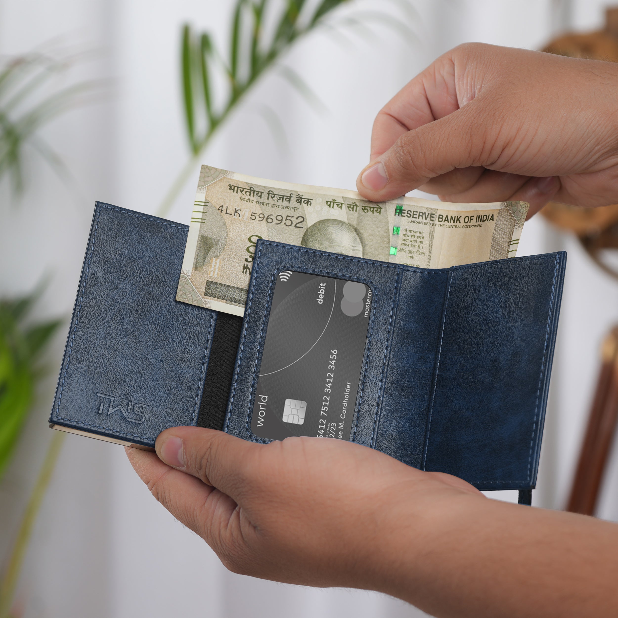 Defender RFID-Protected Wallet Cardholder Gift For Men - Blue