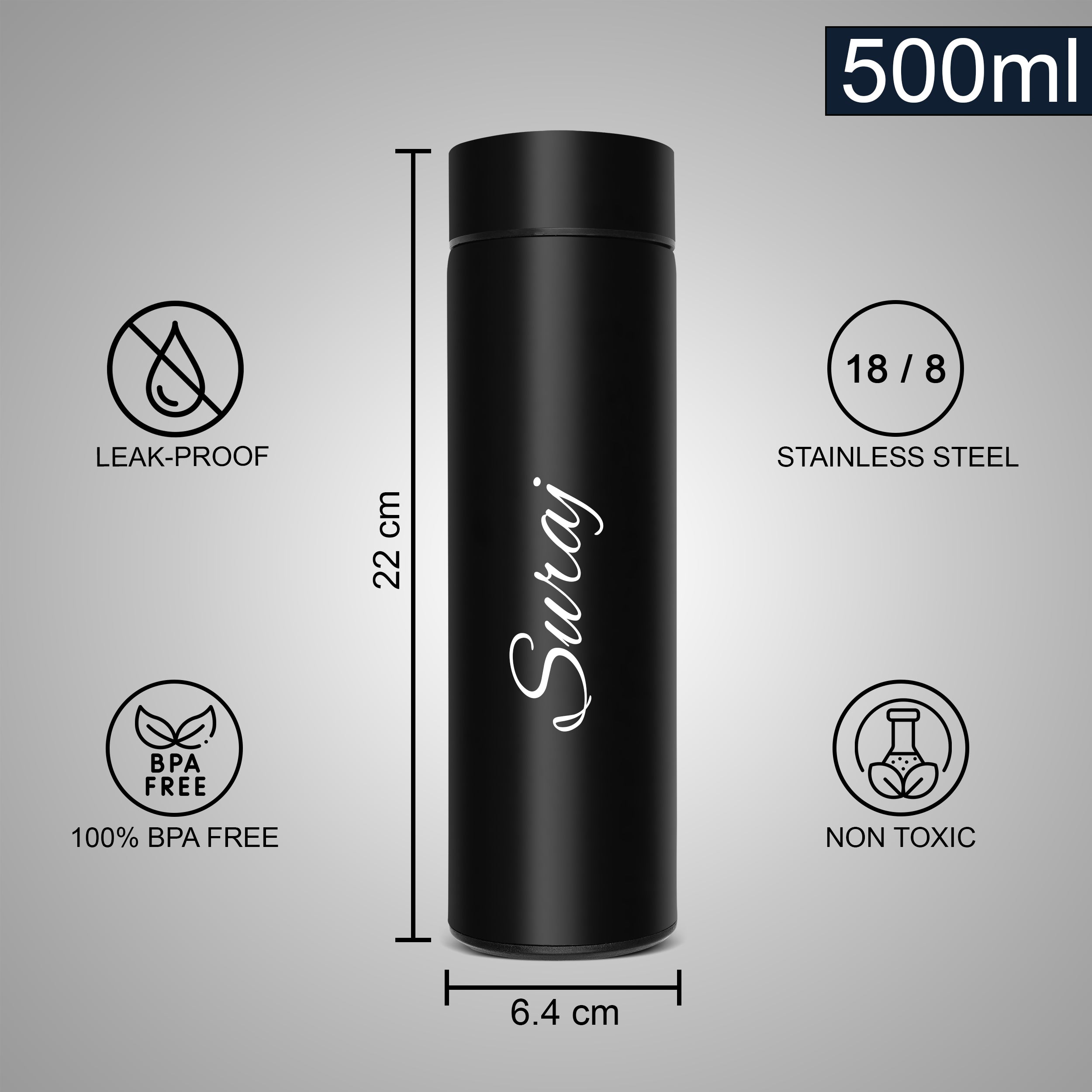 Personalized Signature Luxe Diary Pen Keychain Perfume & Flask Gift Set - Brown