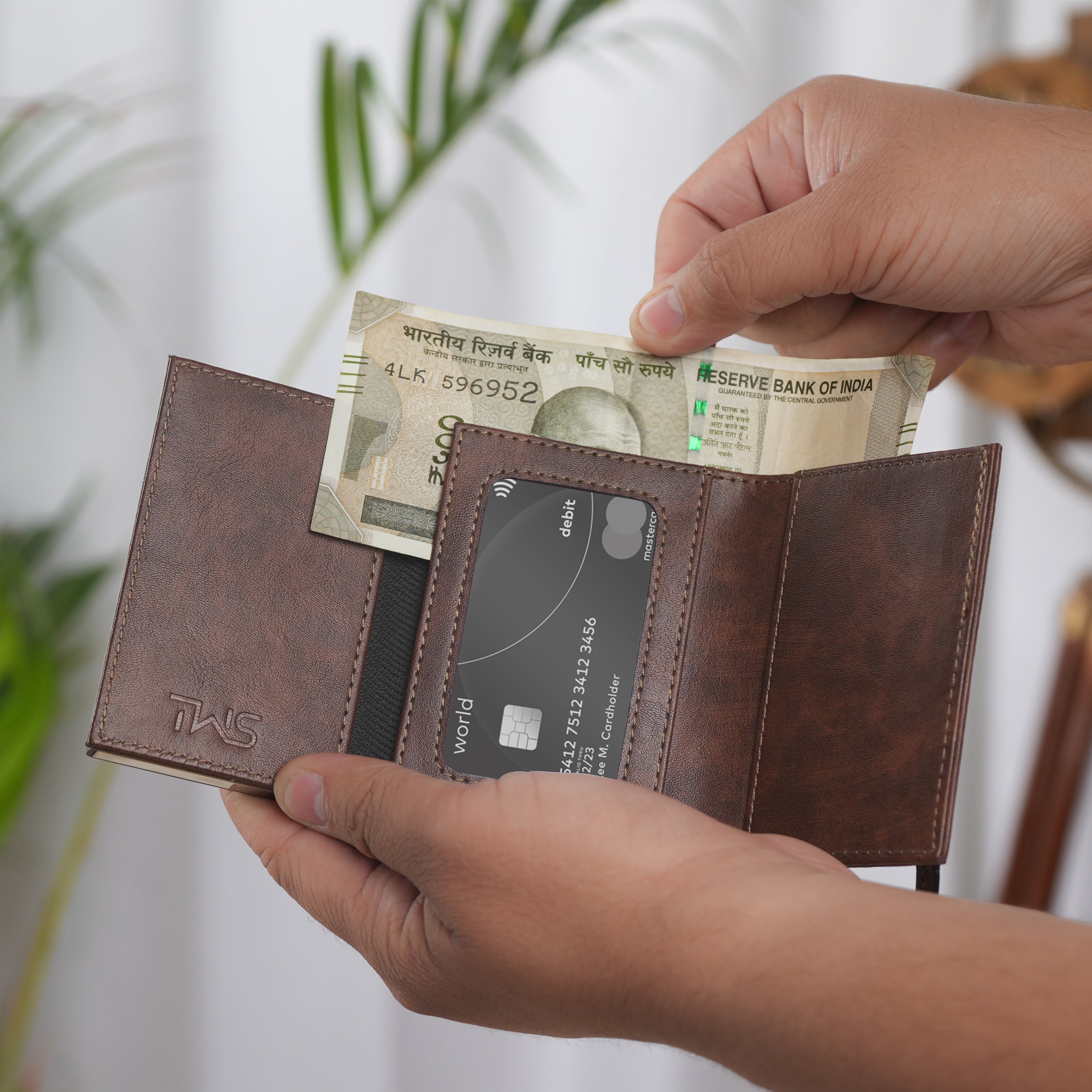 Defender RFID-Protected Wallet Cardholder Gift For Men - Brown