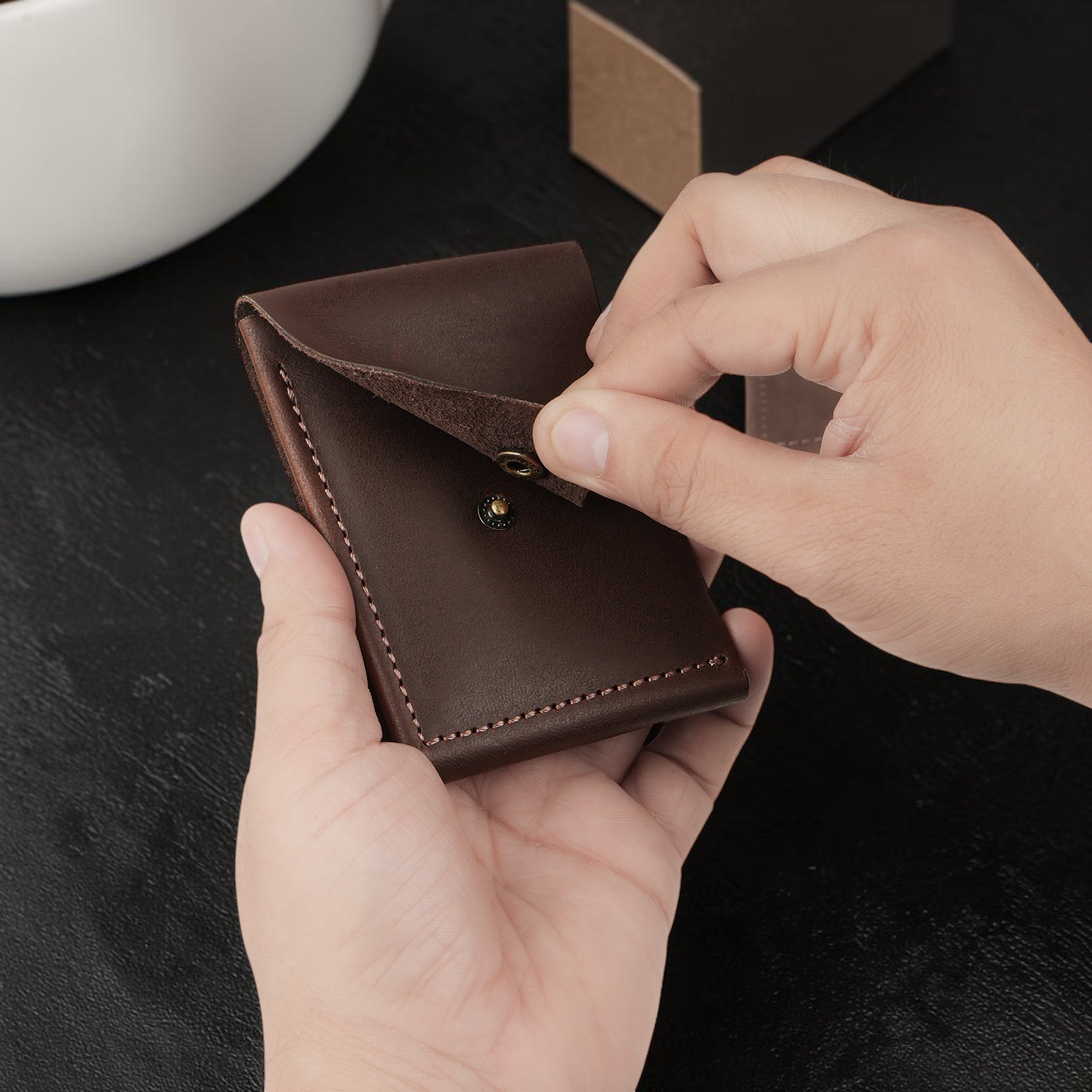 Flip 2.0 Genuine Leather Wallet - Dark Brown