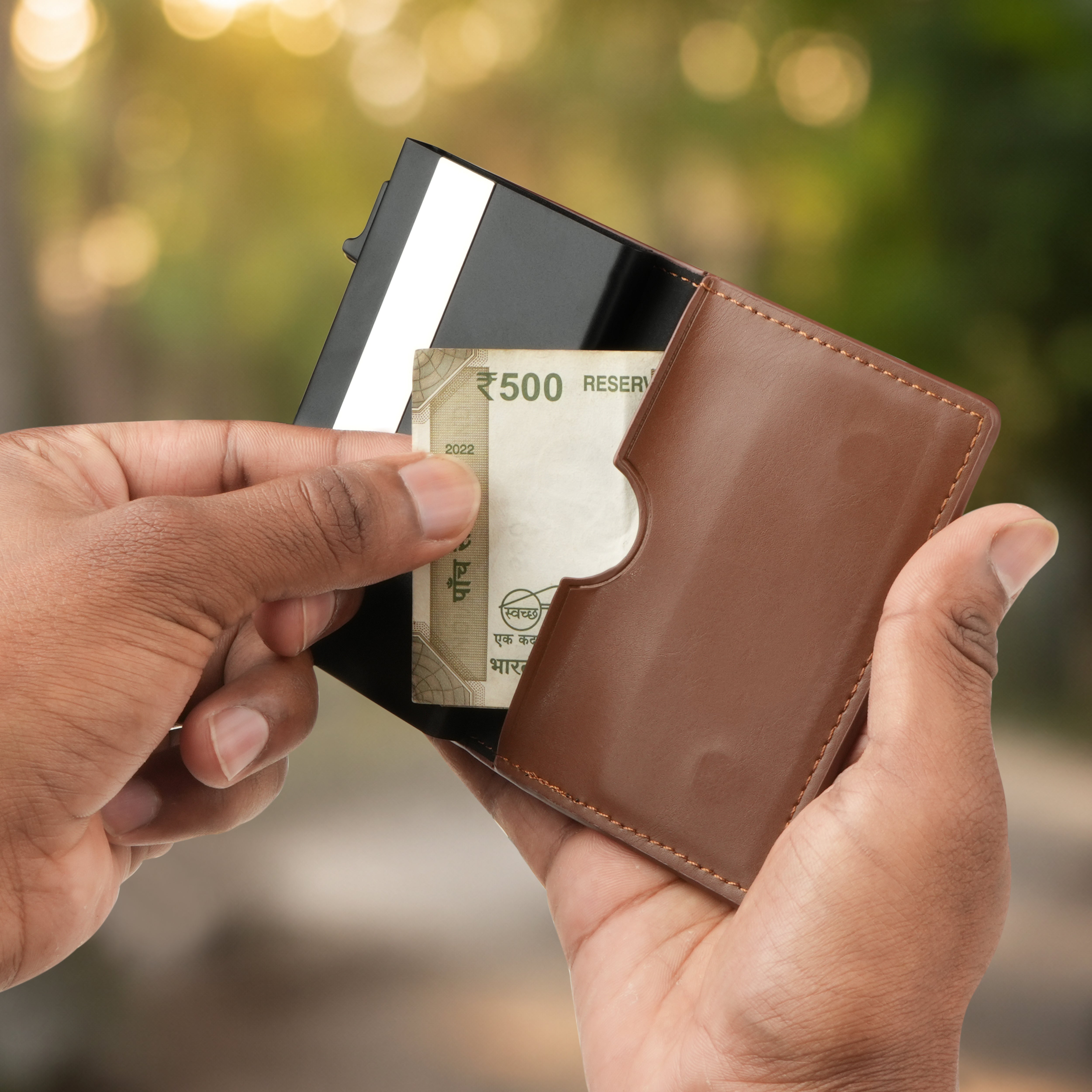 Aero Vault RFID Protected Pop-Up Cardholder - Tan