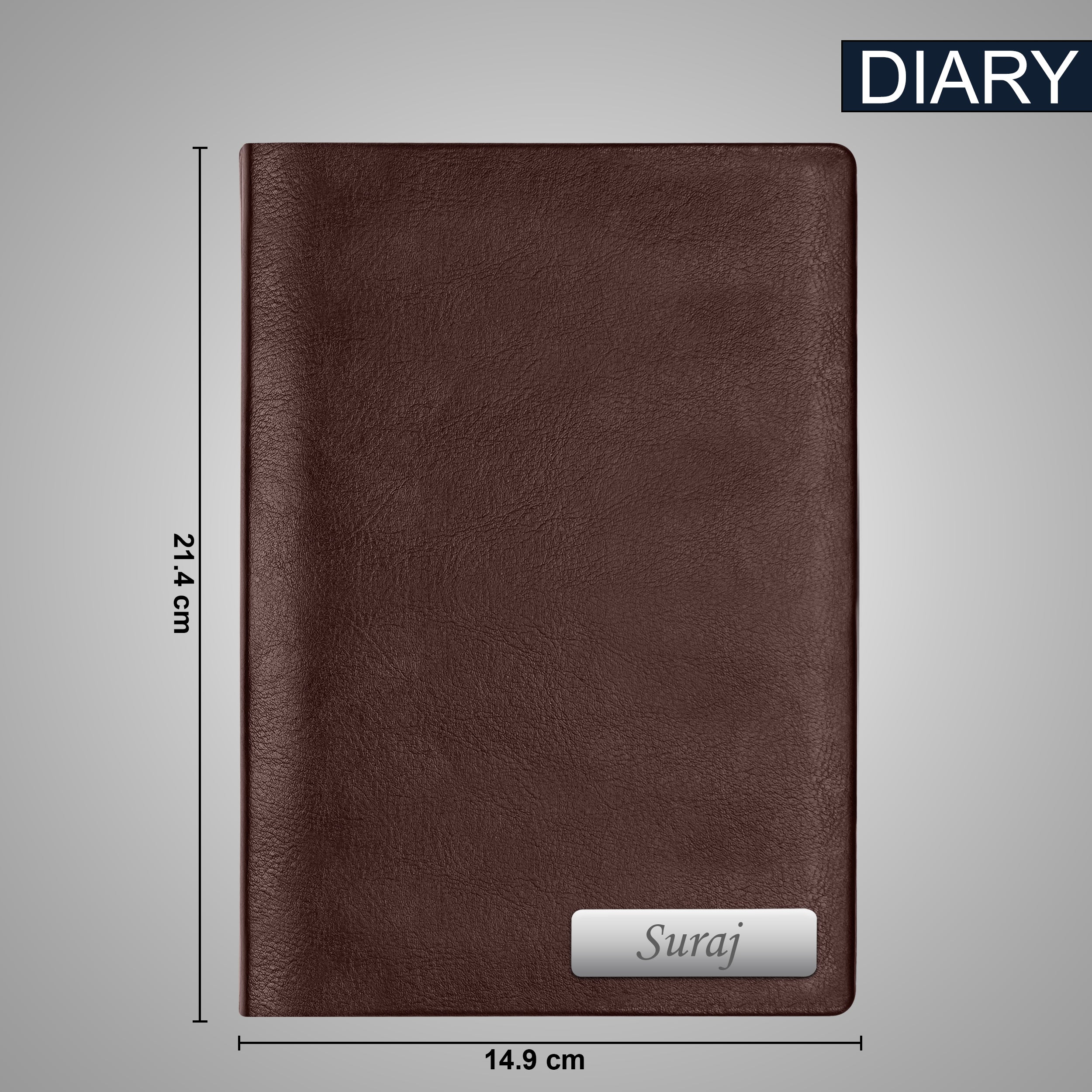 Personalized Signature Luxe Diary Pen Keychain Perfume & Flask Gift Set - Brown