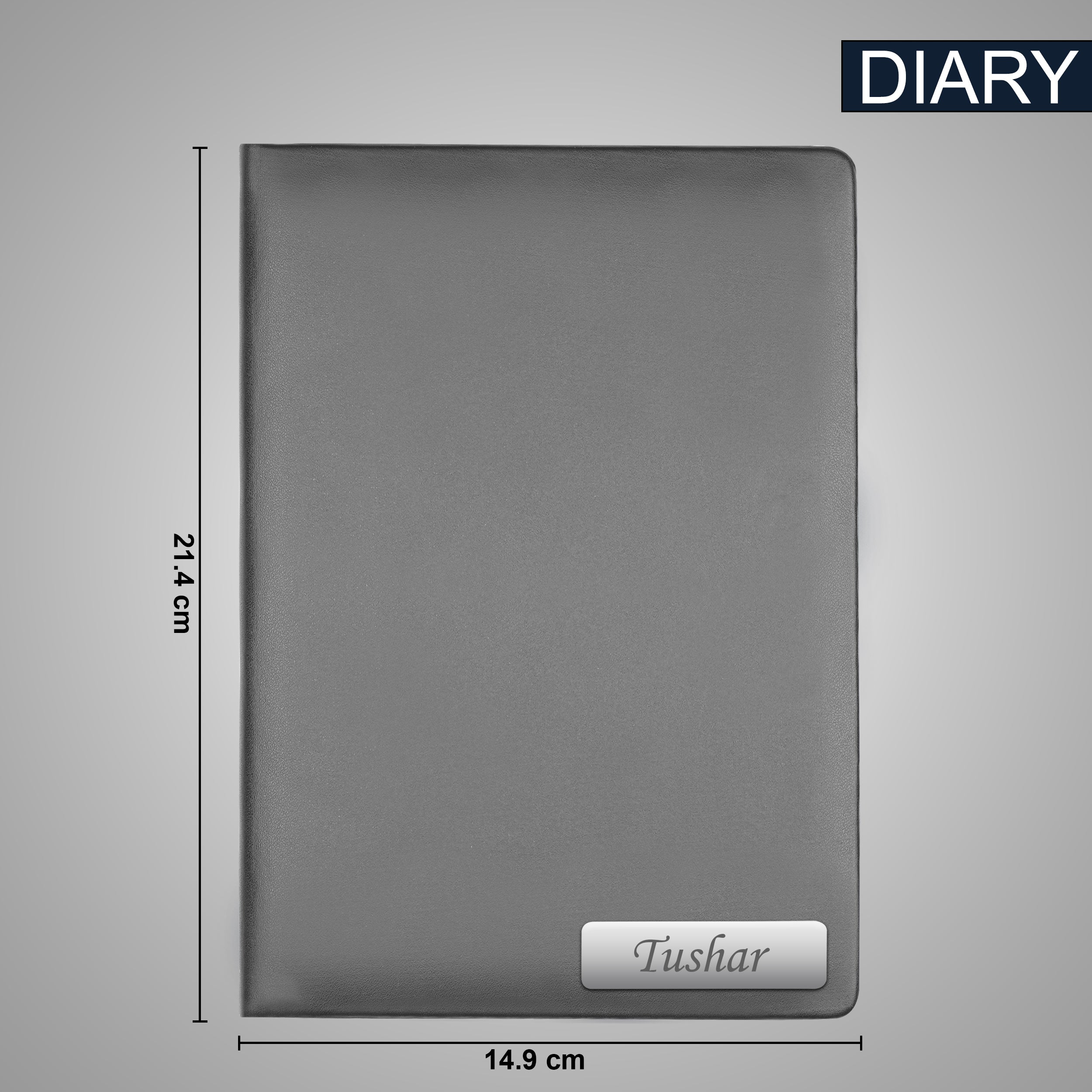 Personalized Signature Luxe Diary Pen Keychain Perfume & Flask Gift Set - Grey