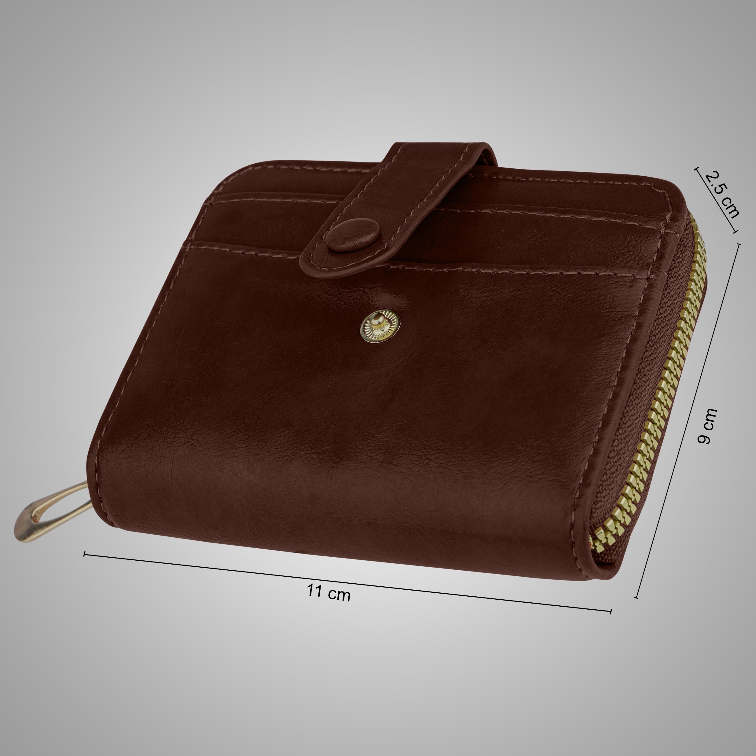 Rogue Fold Vegan Leather Zipper Wallet - Brown