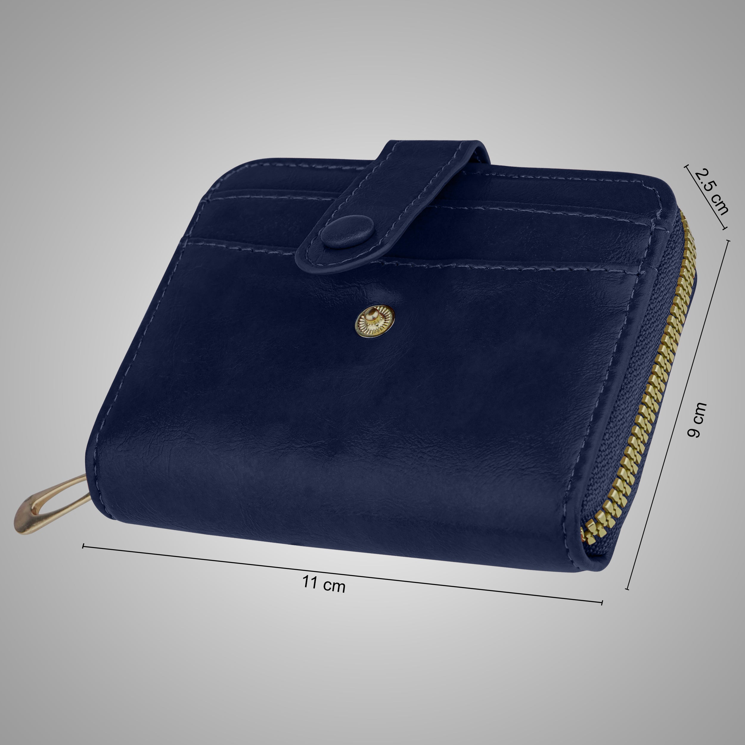 Rogue Fold Vegan Leather Zipper Wallet - Blue