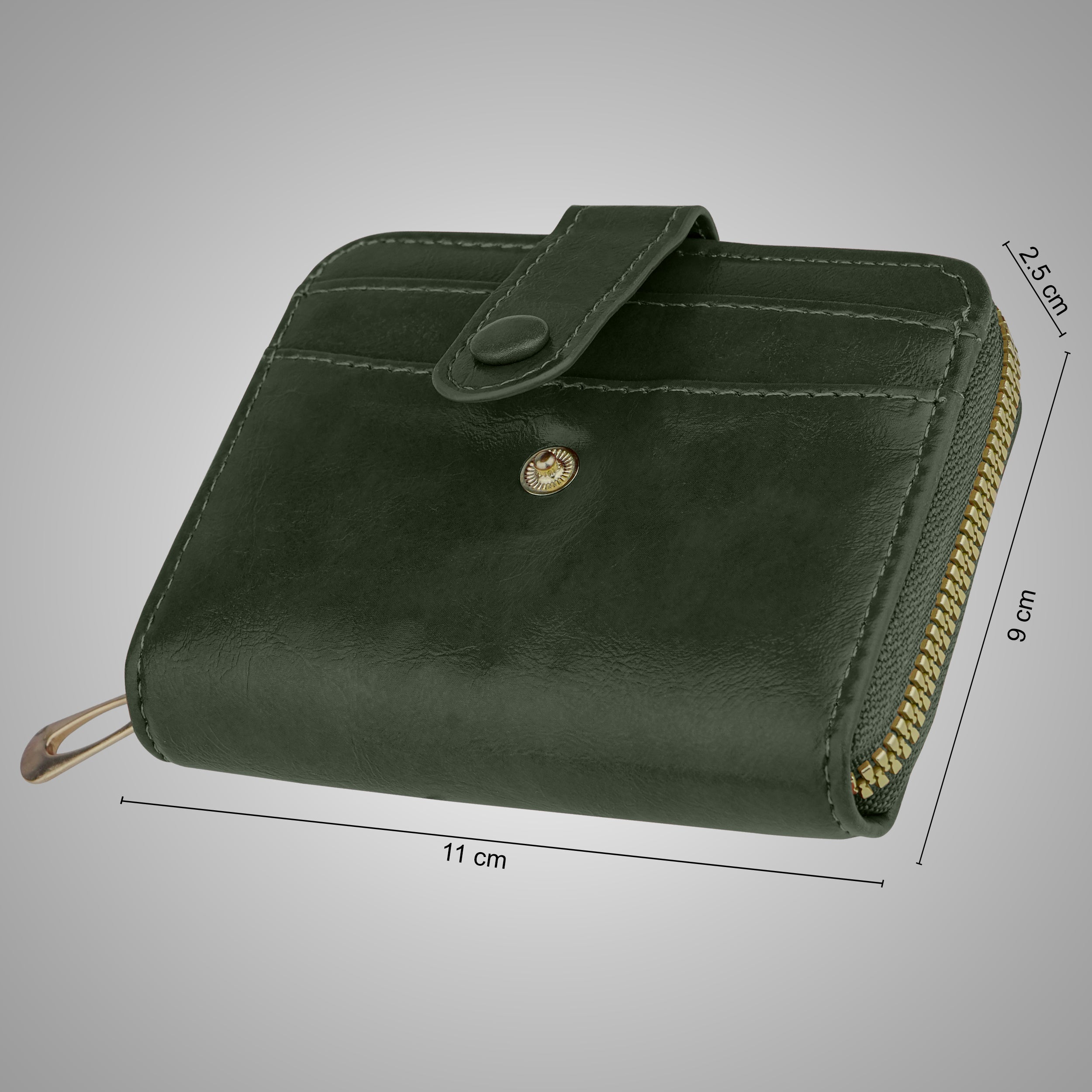 Rogue Fold Vegan Leather Zipper Wallet - Green