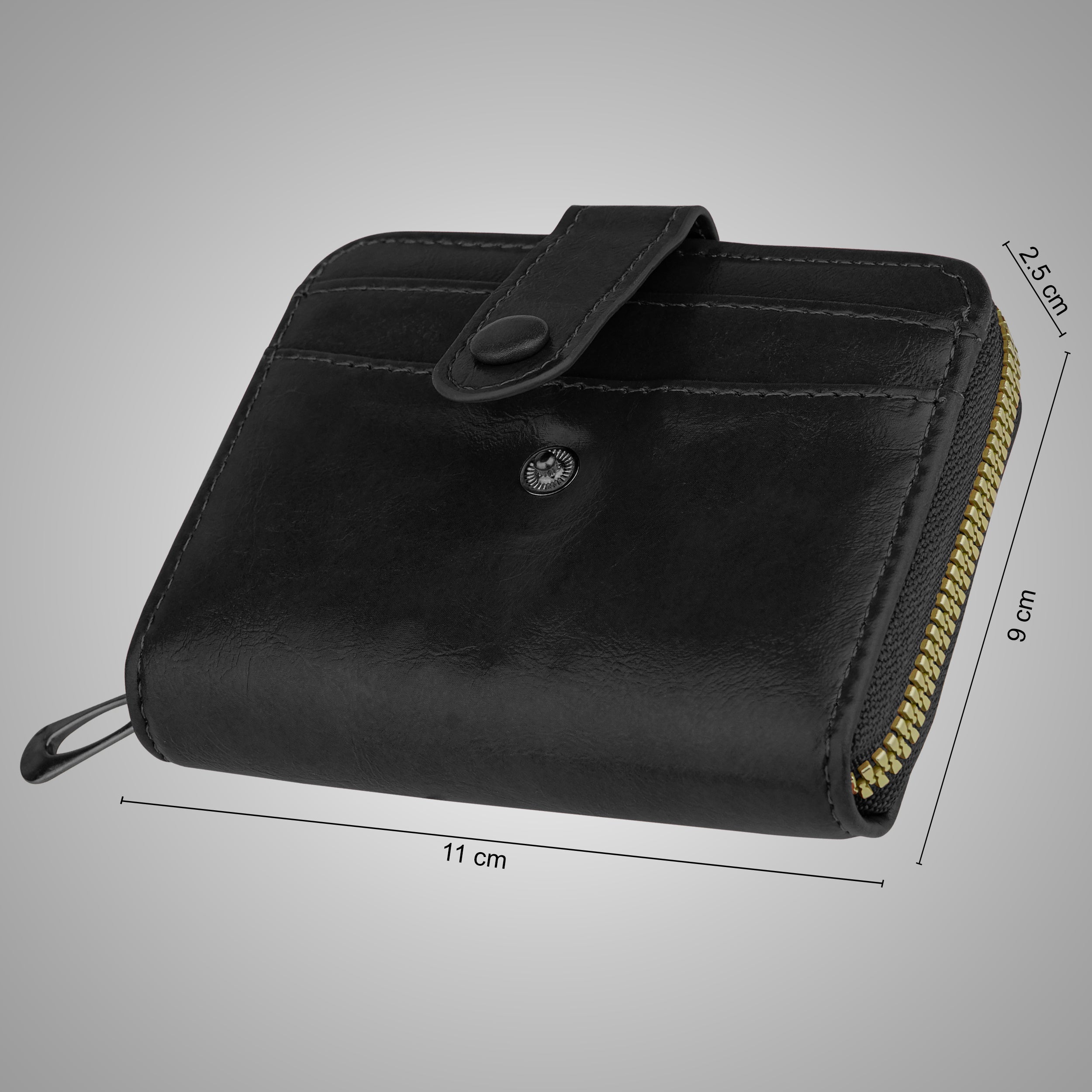 Rogue Fold Vegan Leather Zipper Wallet - Black