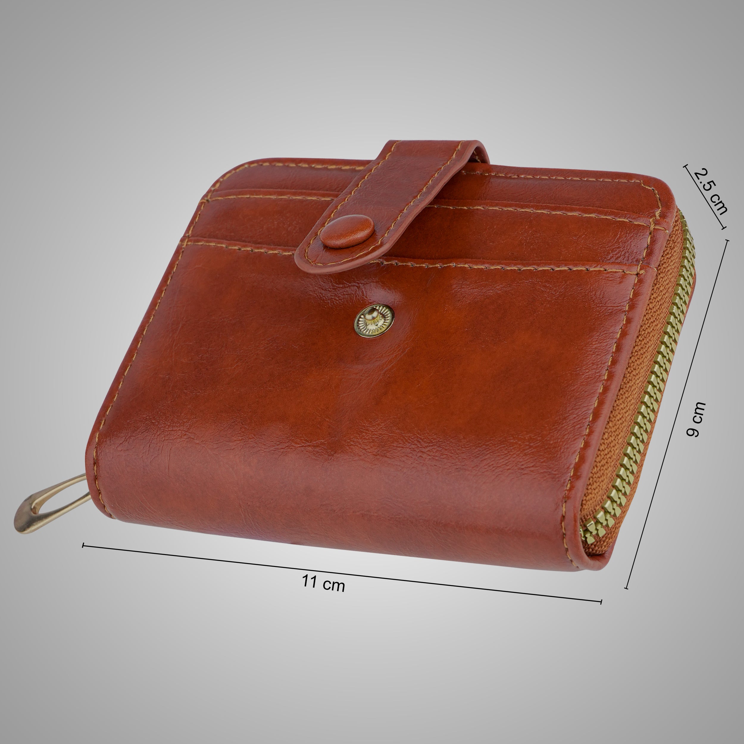 Rogue Fold Vegan Leather Zipper Wallet - Tan