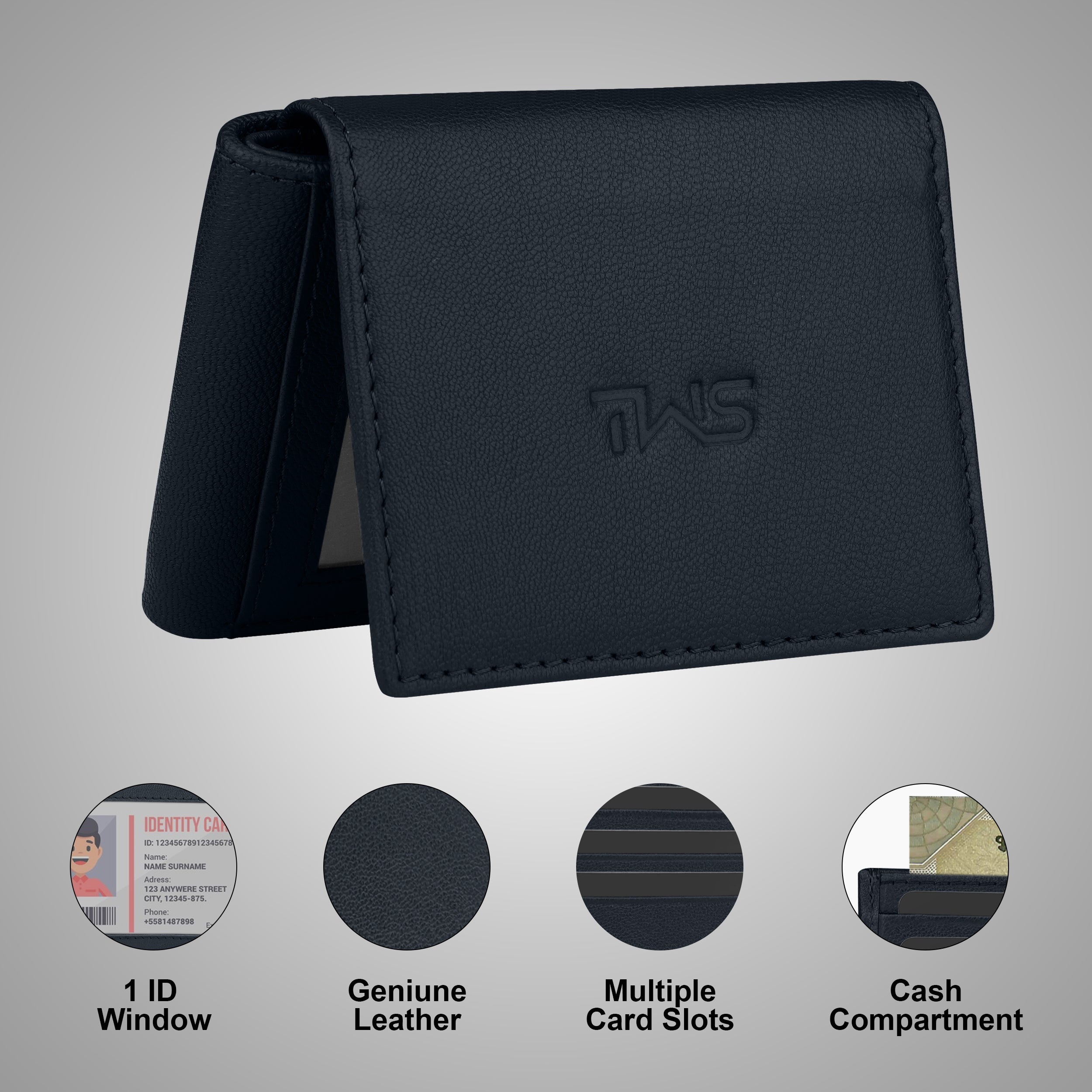 Fold Craft Genuine Leather Wallet For Men - Blue