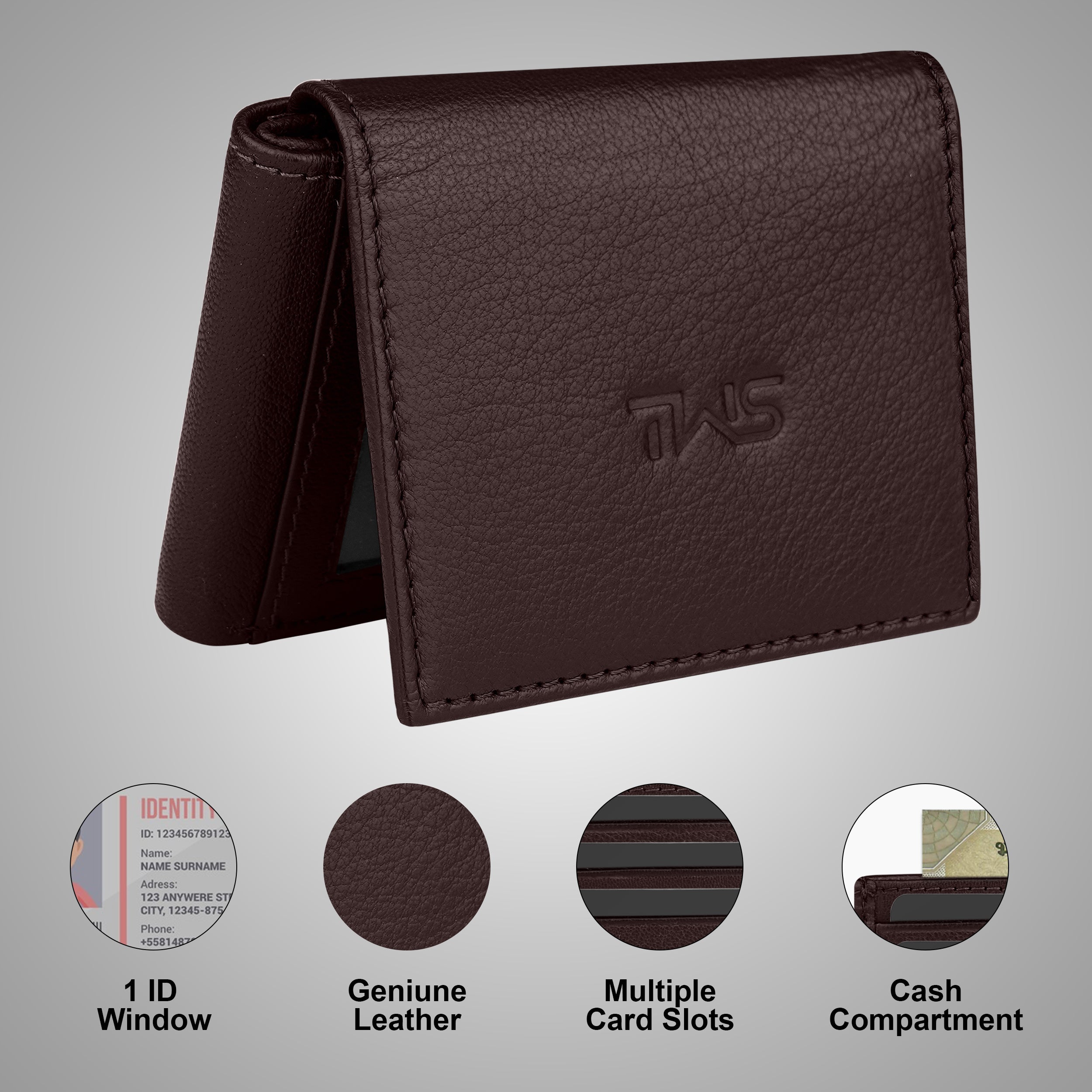 Fold Craft Genuine Leather Wallet For Men - Brown