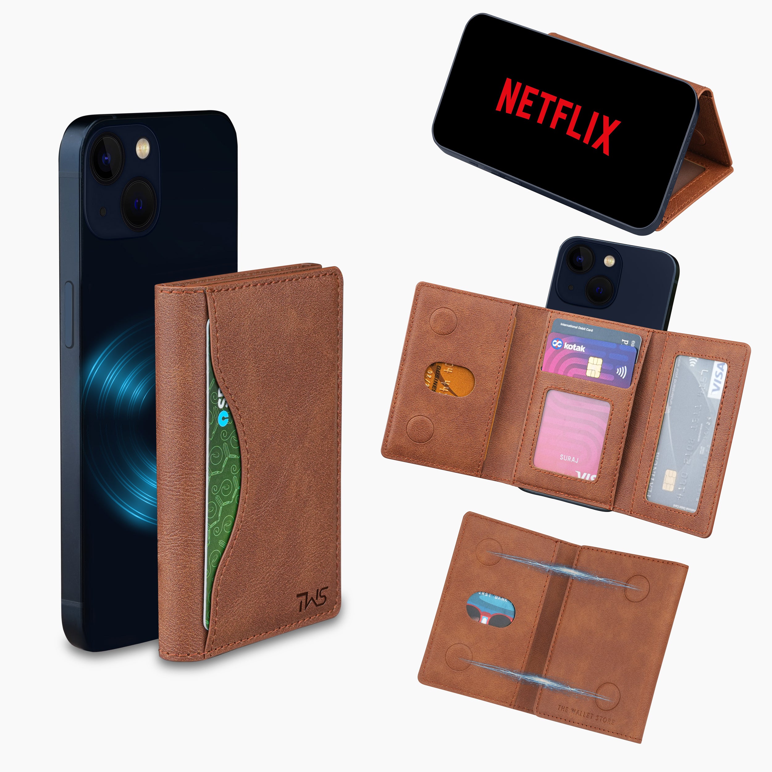 UrbanMag Secure MagSafe Tri-Fold Cardholder - Tan