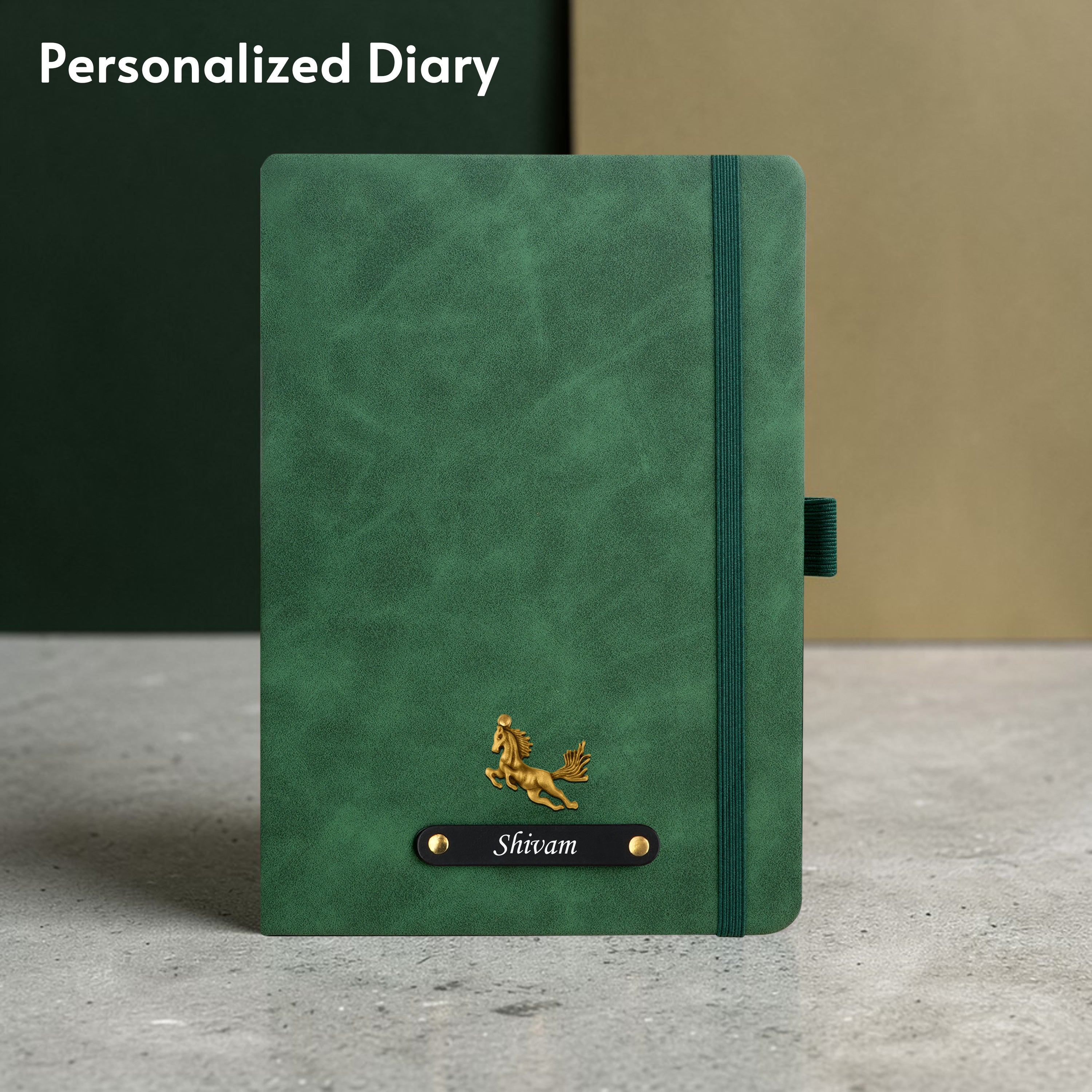 Personalized Inkspire Diary With Name & Charm - Green
