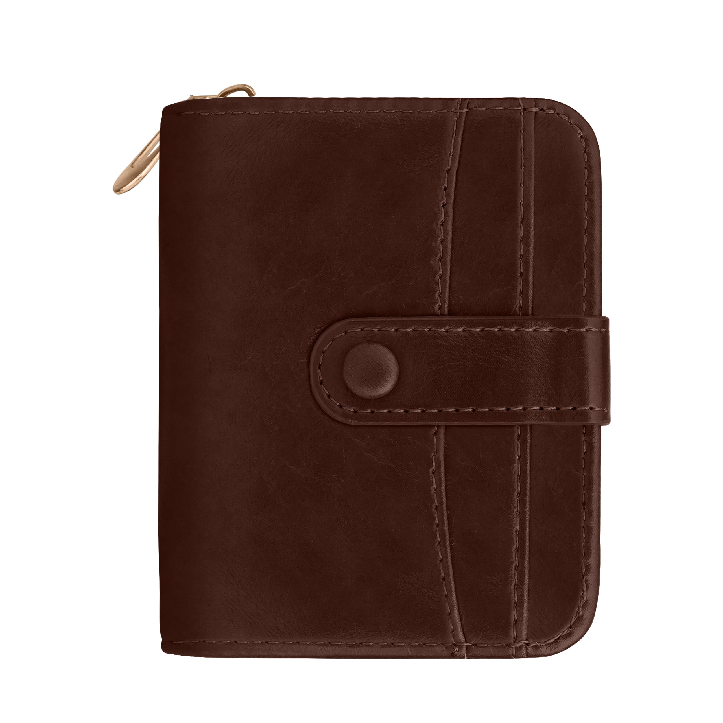 Rogue Fold Vegan Leather Zipper Wallet - Brown