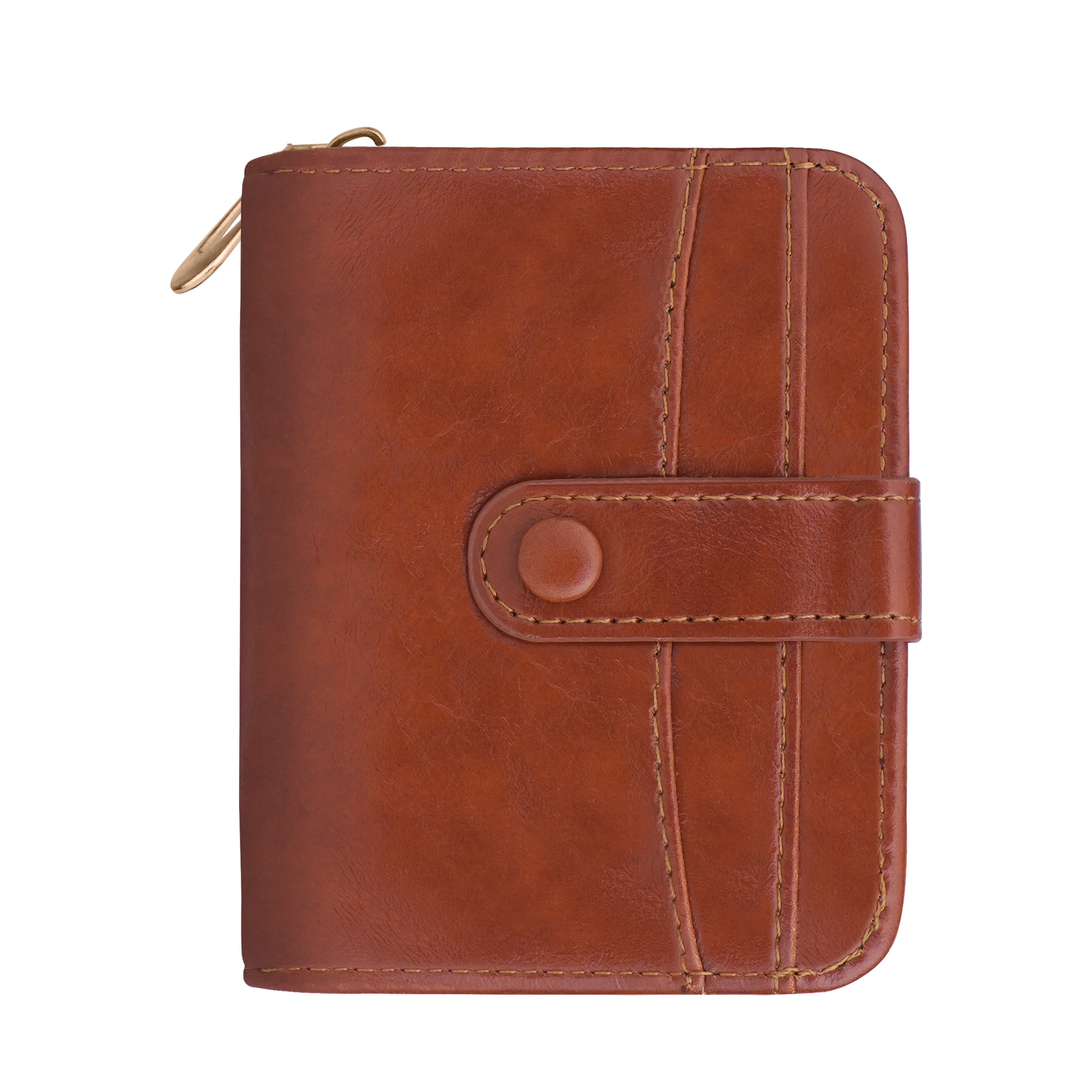 Rogue Fold Vegan Leather Zipper Wallet - Tan