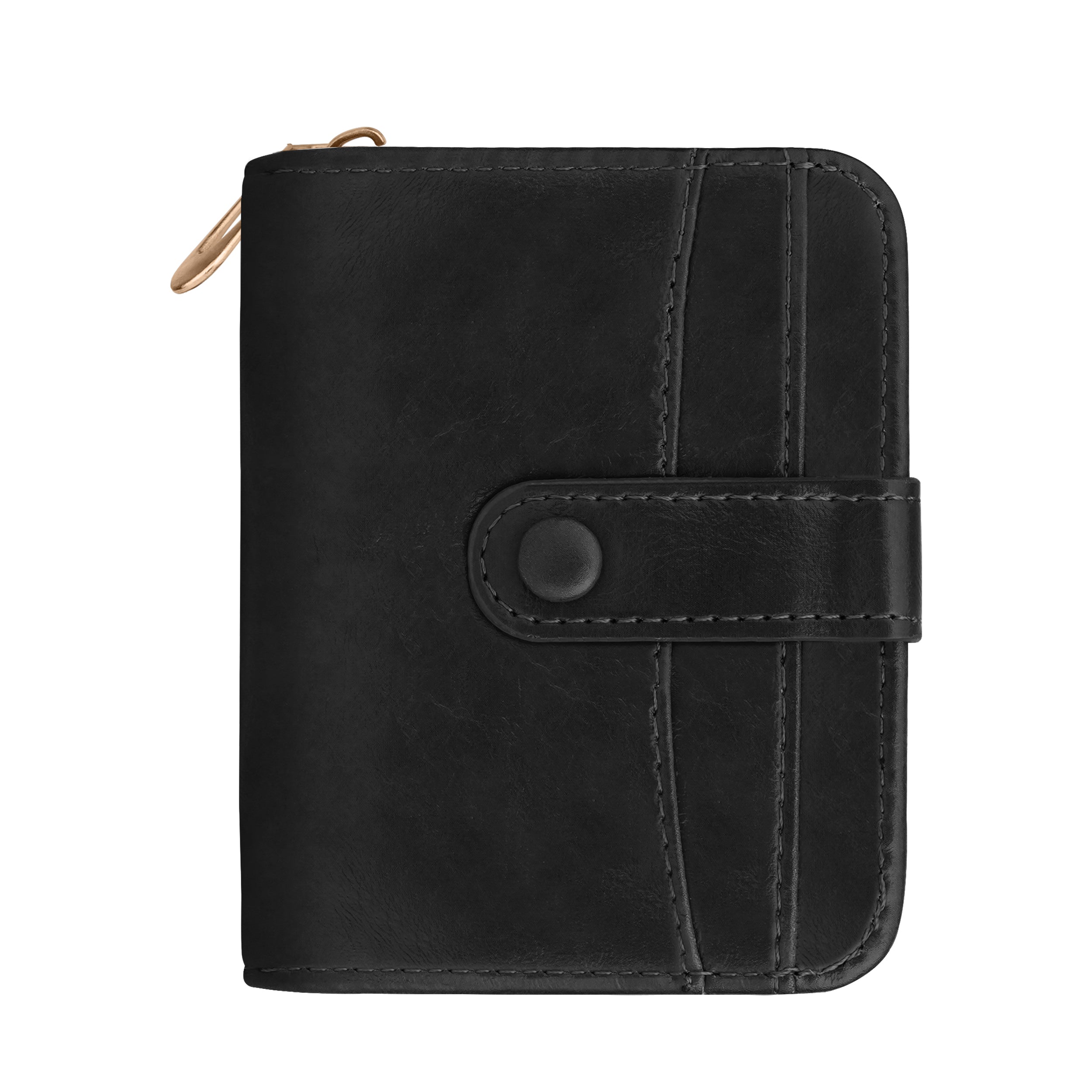 Rogue Fold Vegan Leather Zipper Wallet - Black